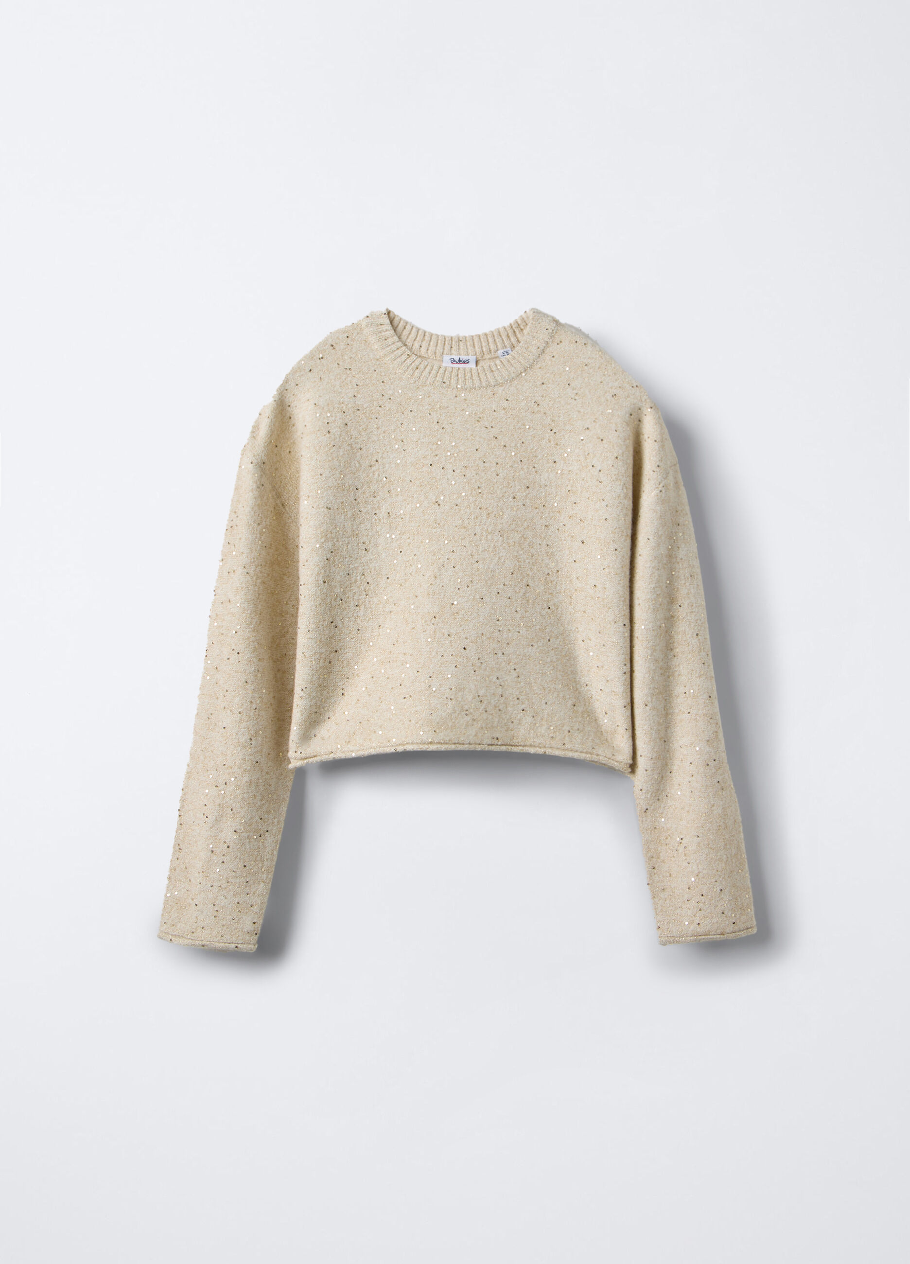 Pullover girocollo con paillettes ragazza_0