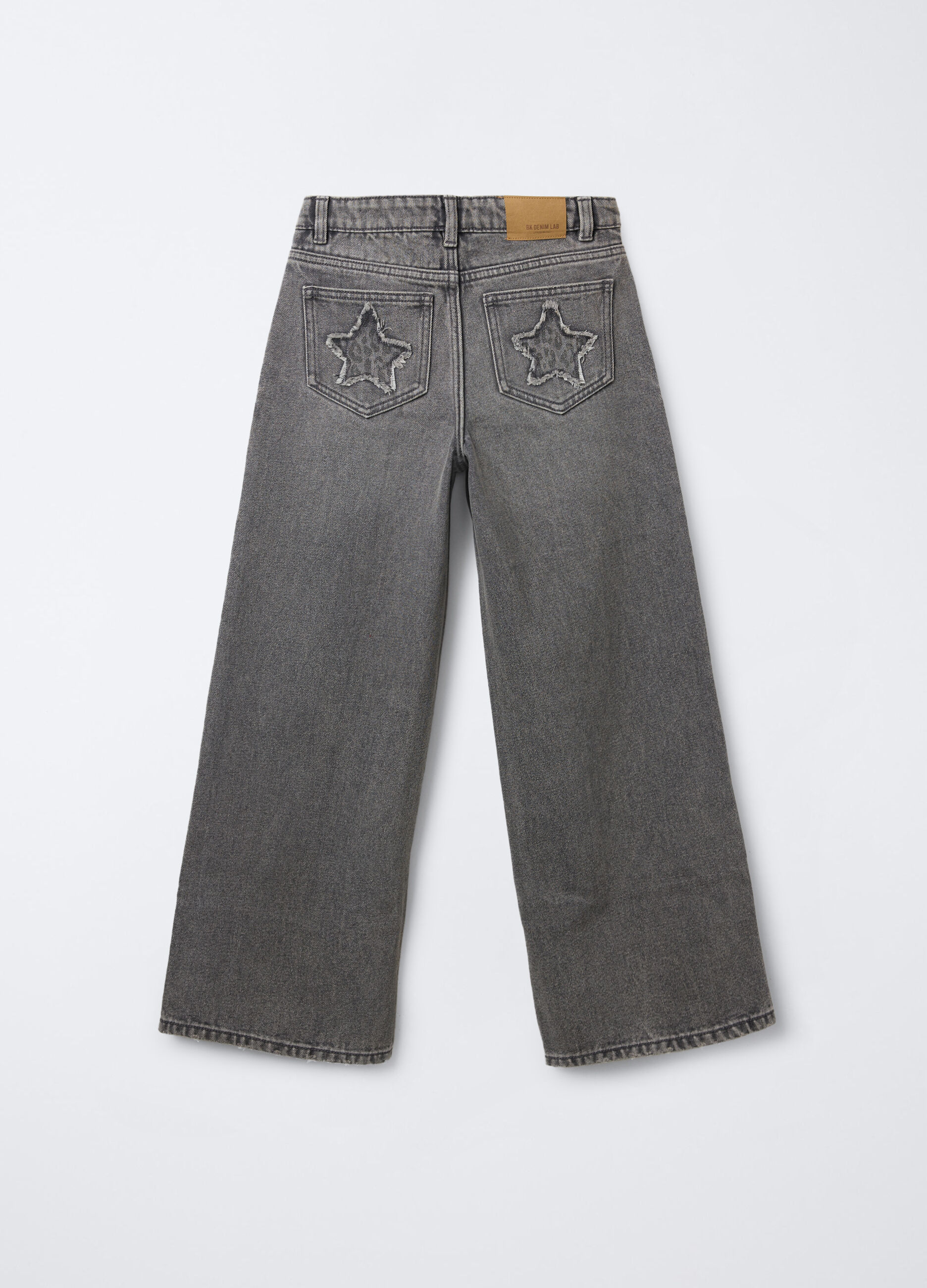 Pantaloni in denim misto cotone Wide Leg ragazza_1