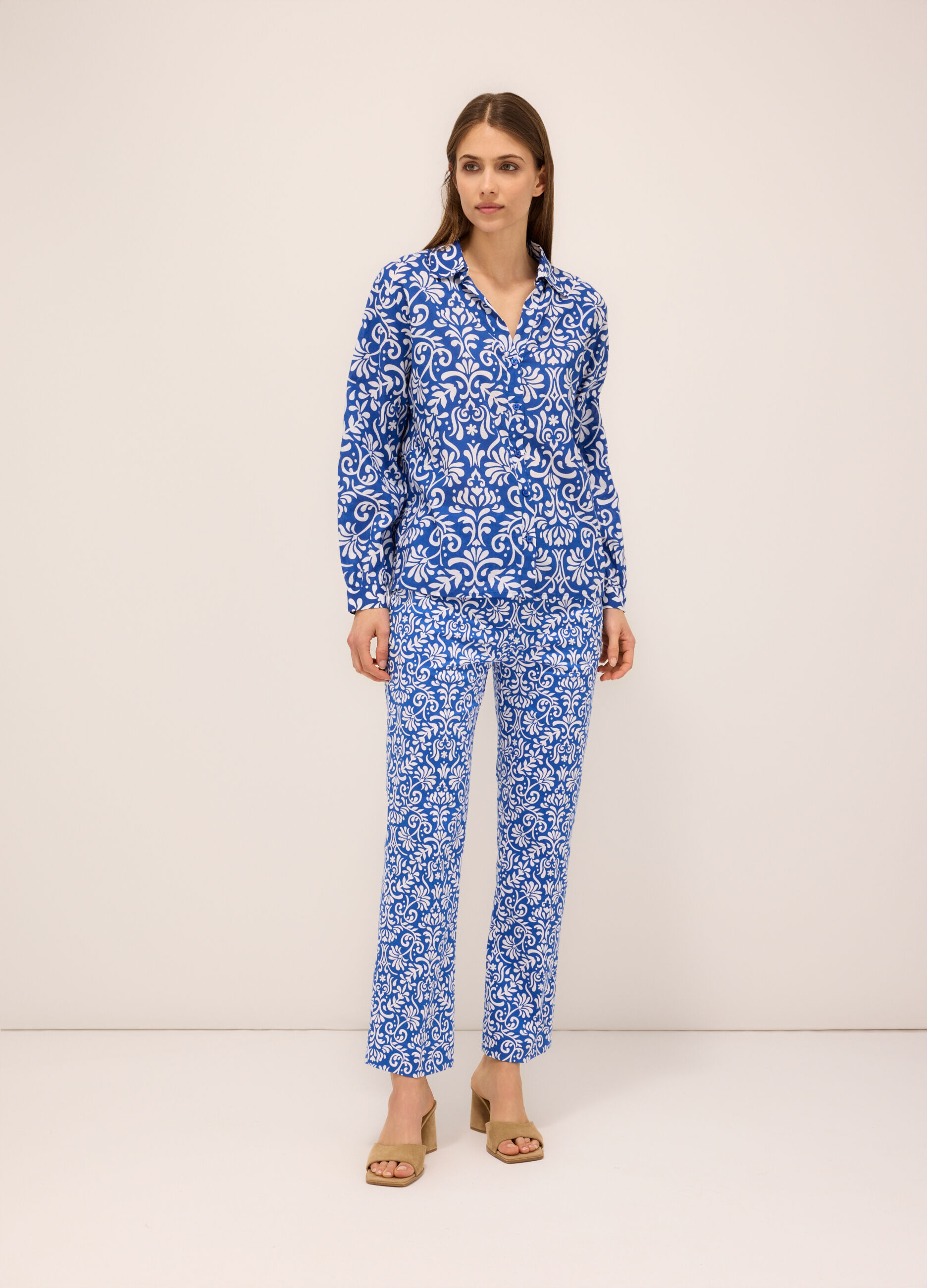 Pantaloni in cotone stretch donna_0
