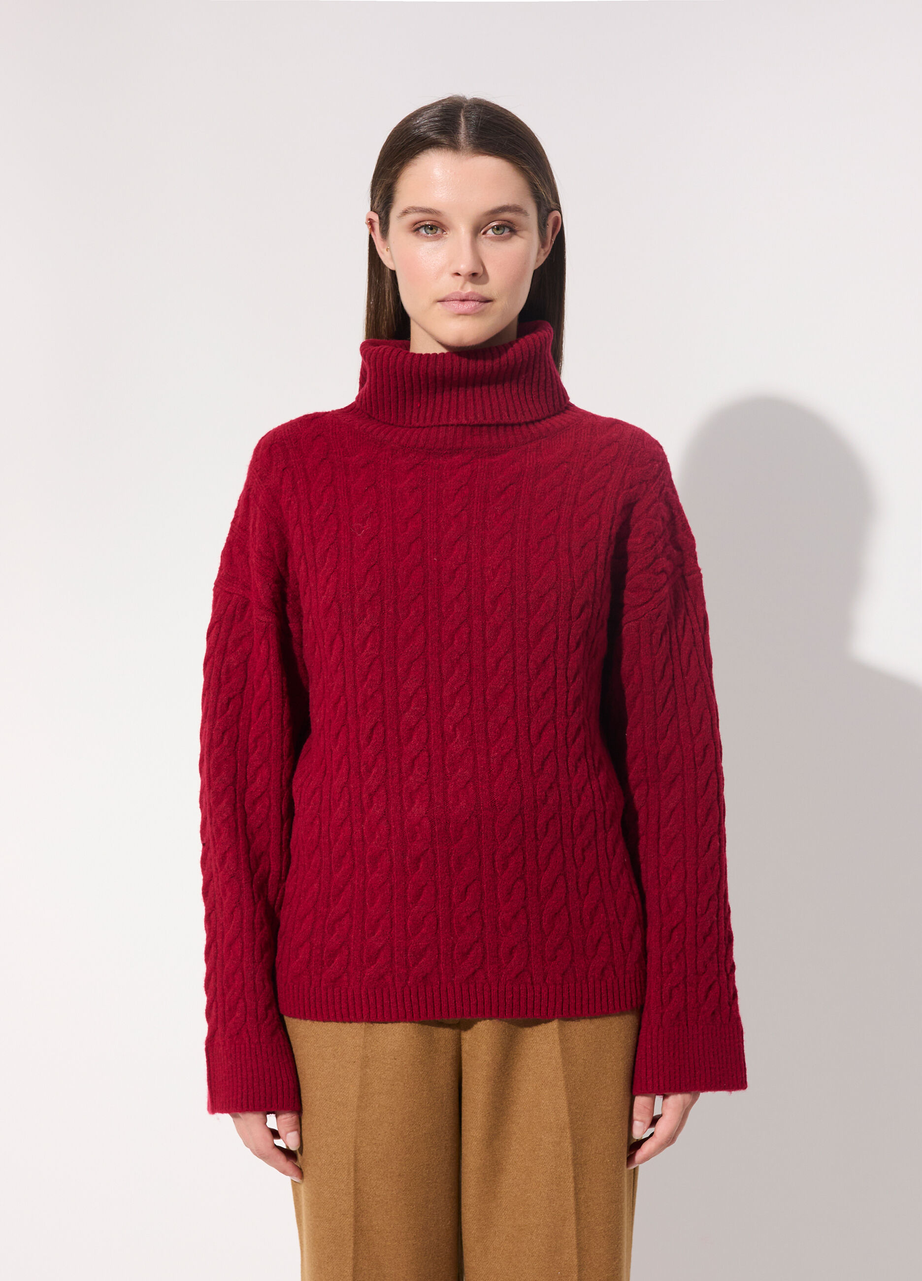 Dolcevita in misto lana a trecce donna_1