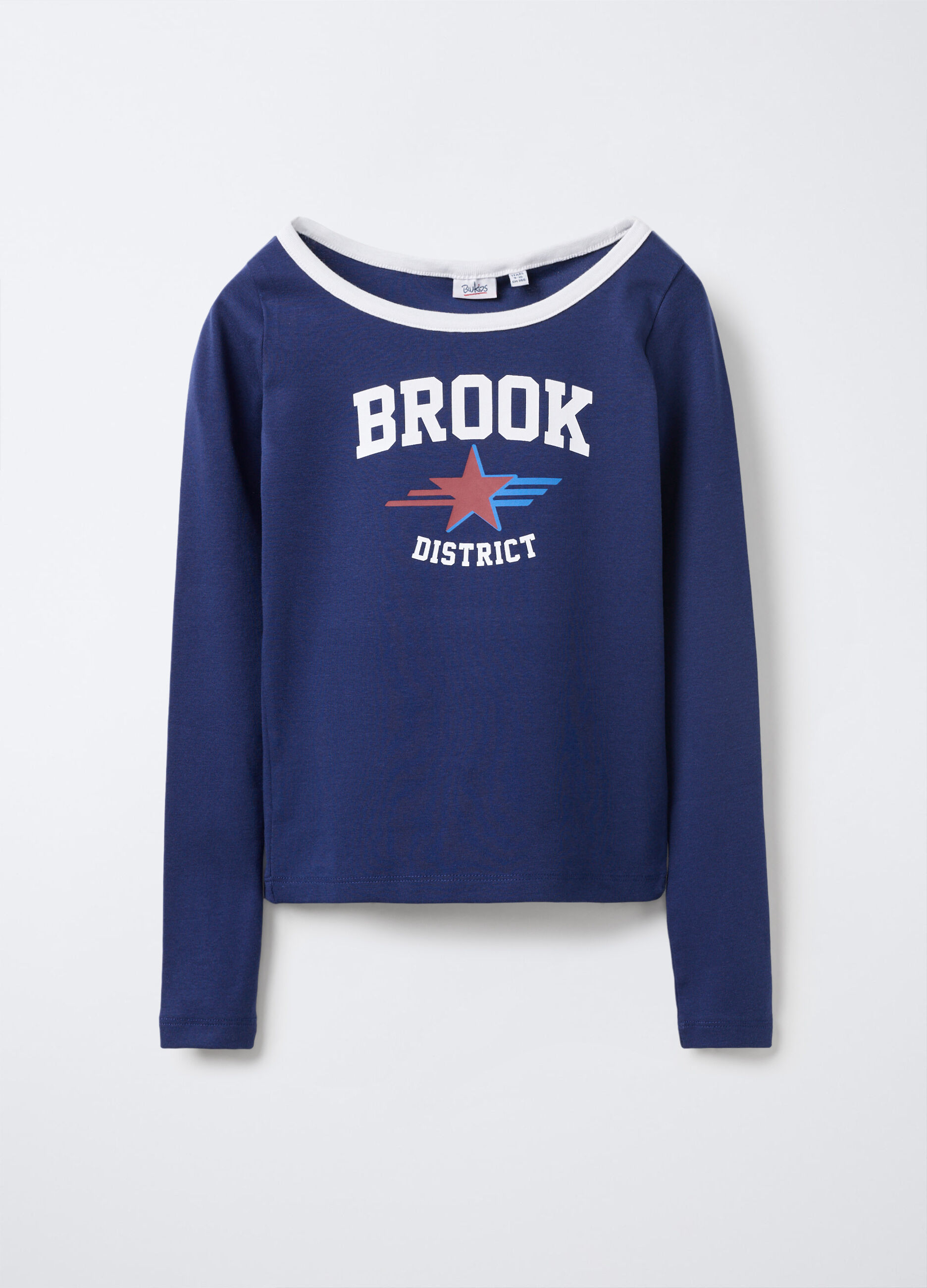 T-shirt in costina di cotone stretch ragazza_0