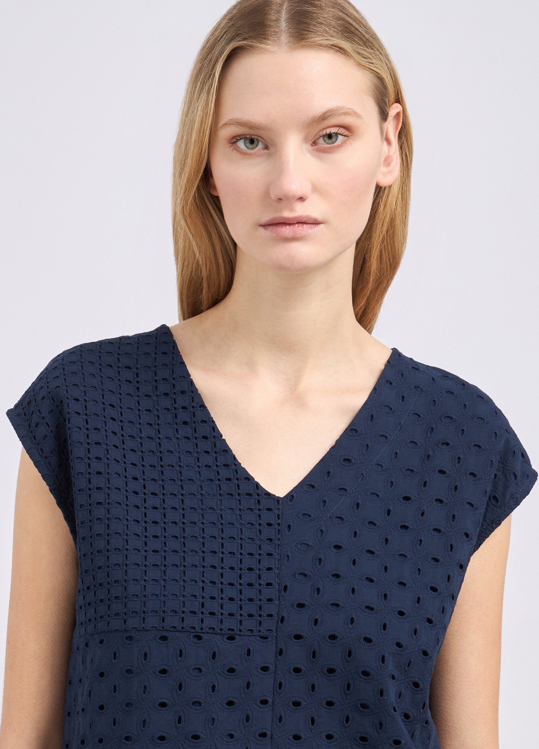 T-shirt in misto viscosa con lavorazione donna_2