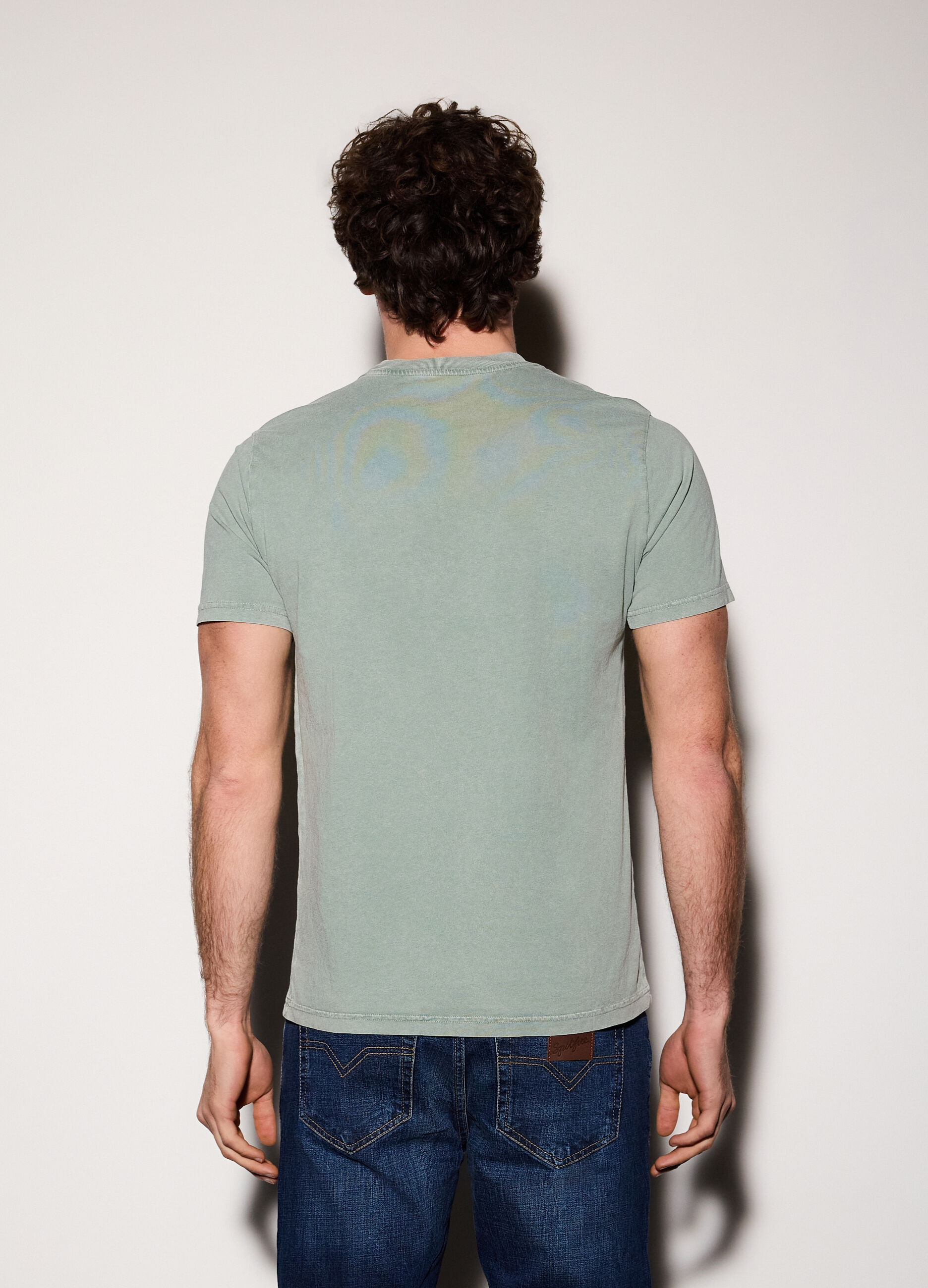T-shirt in jersey di cotone con stampa uomo