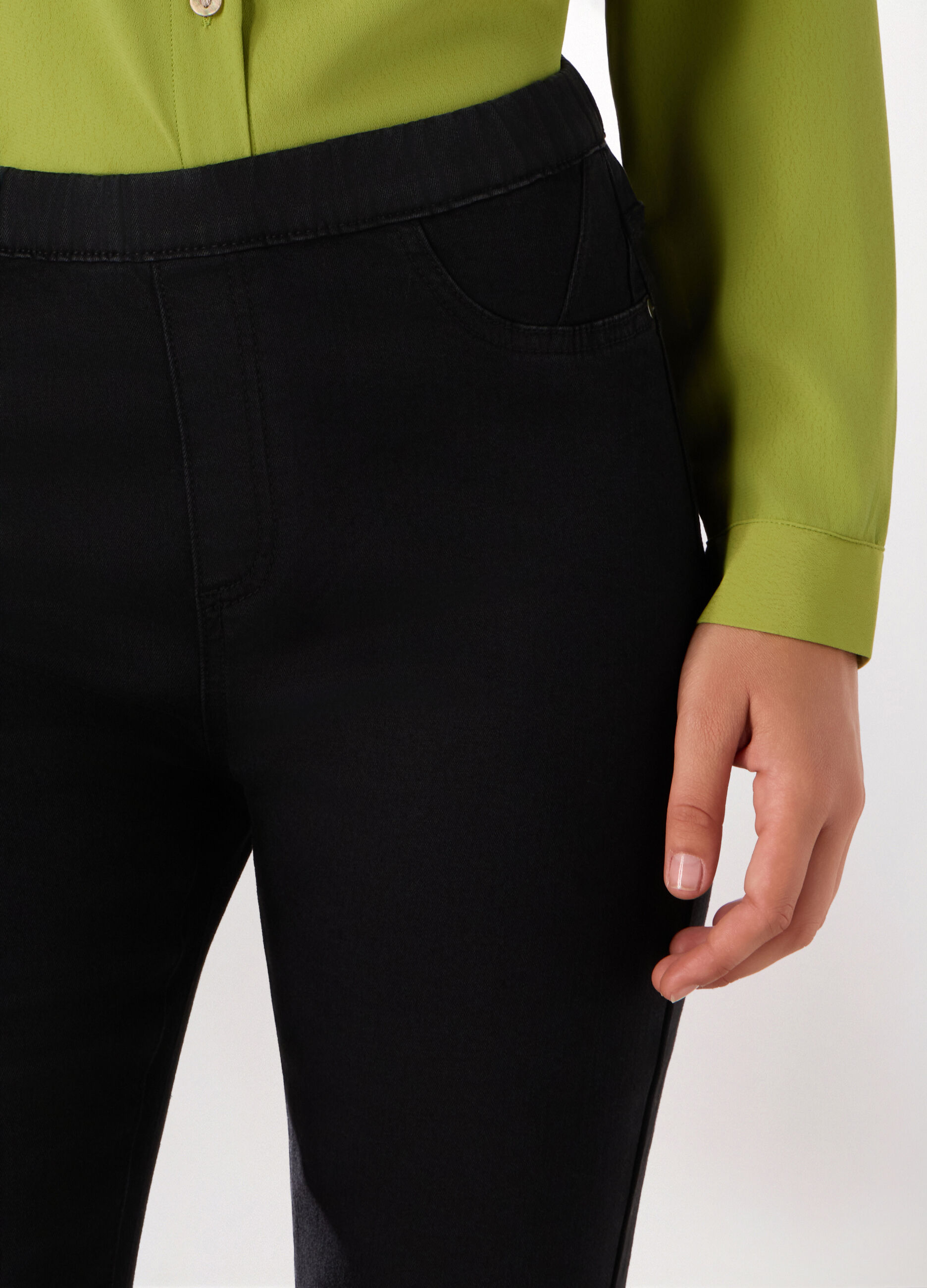 Jeggings in stretch denim di misto cotone donna_2