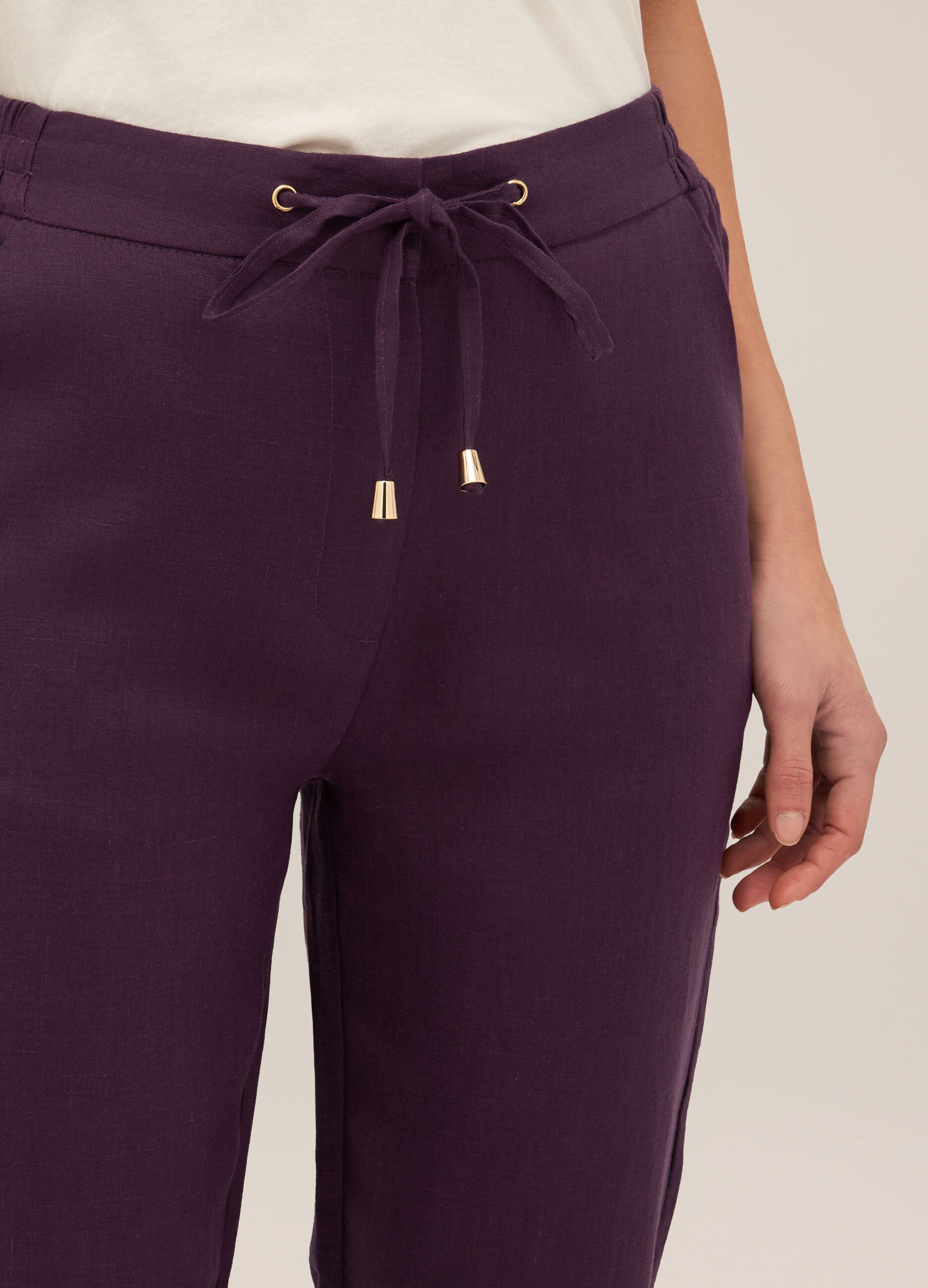 Pantaloni in puro lino donna