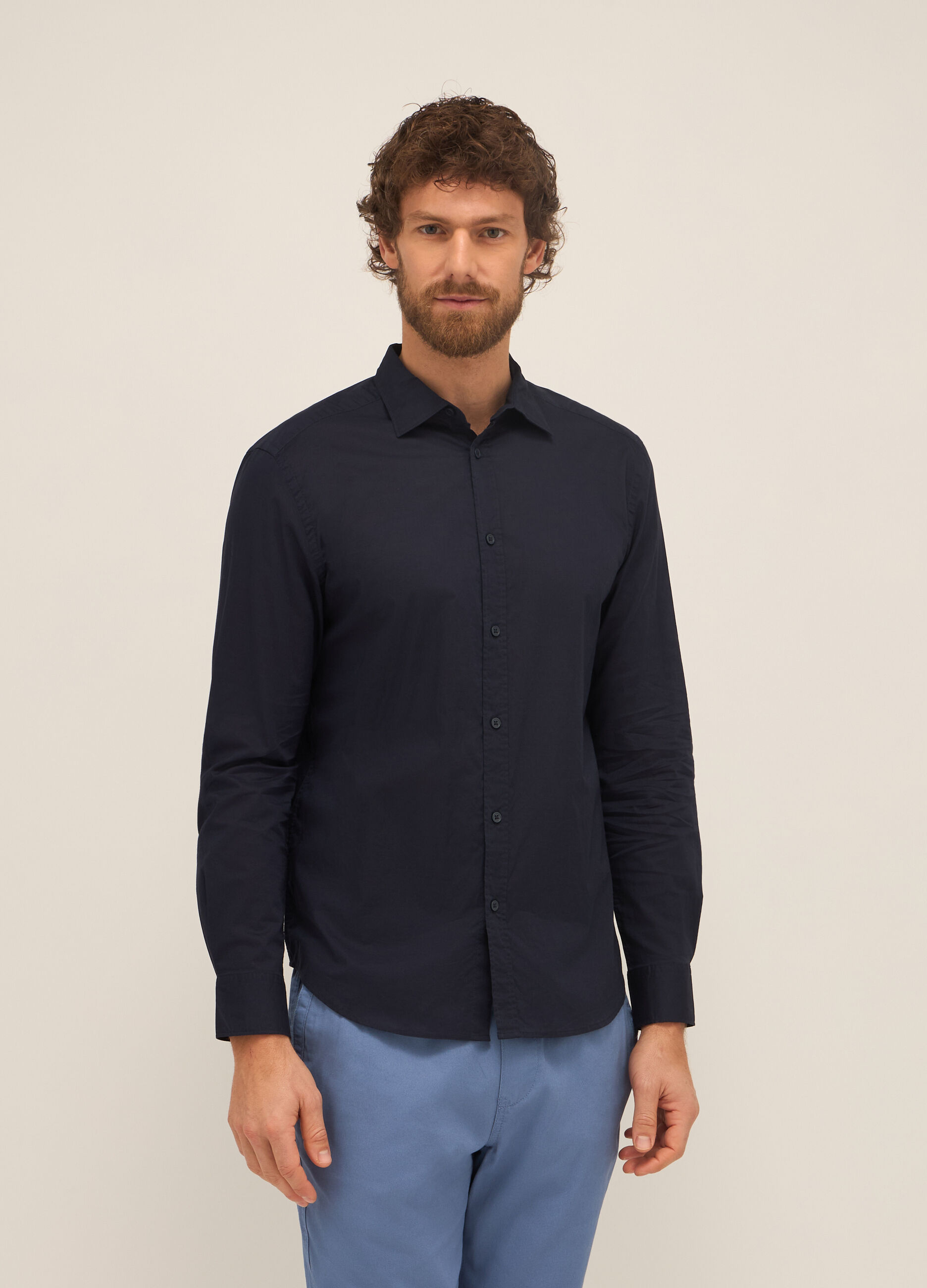 Camicia regular fit in puro cotone uomo