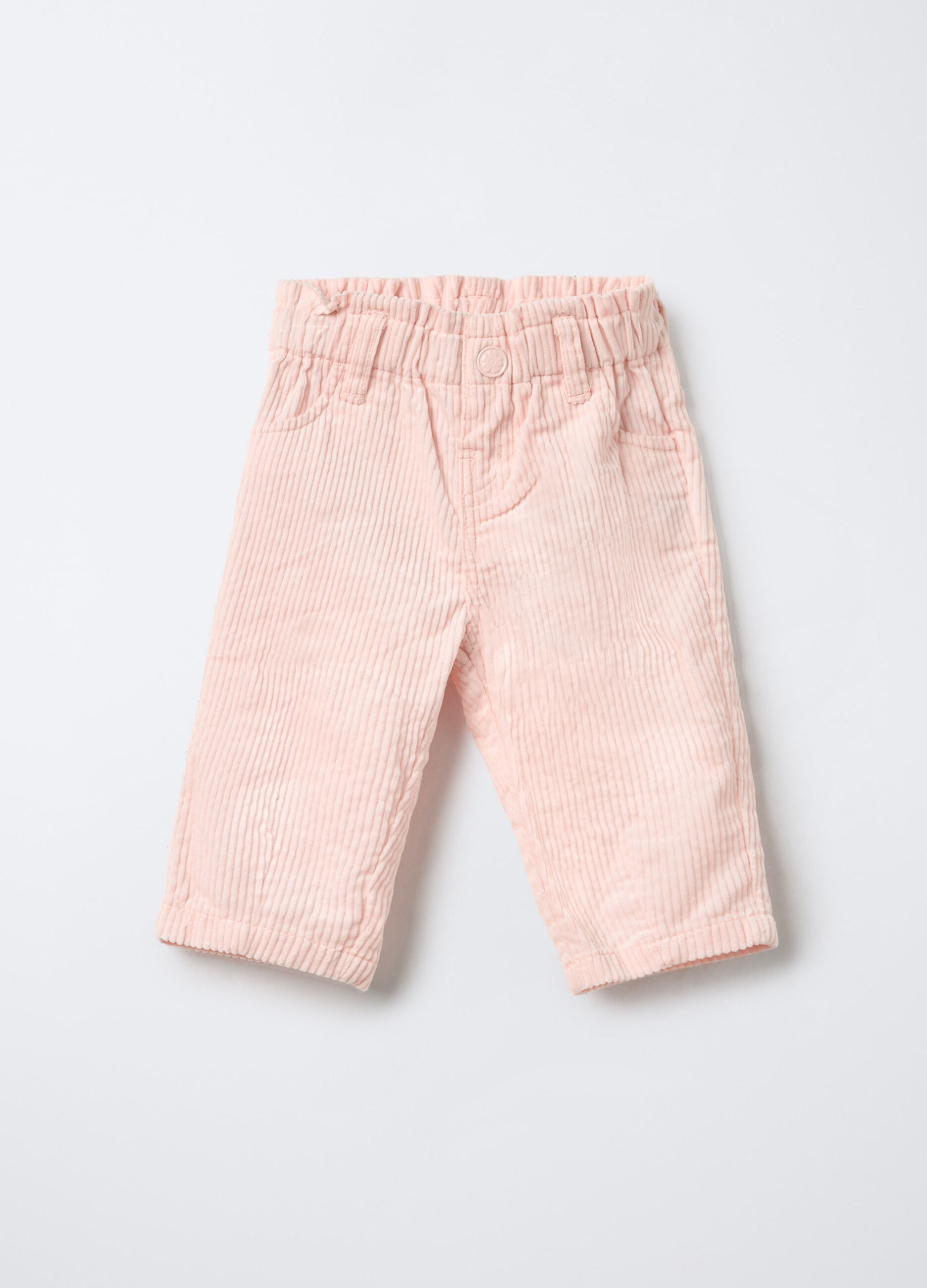 Jogger in costina di puro cotone Fit Regular neonata_0