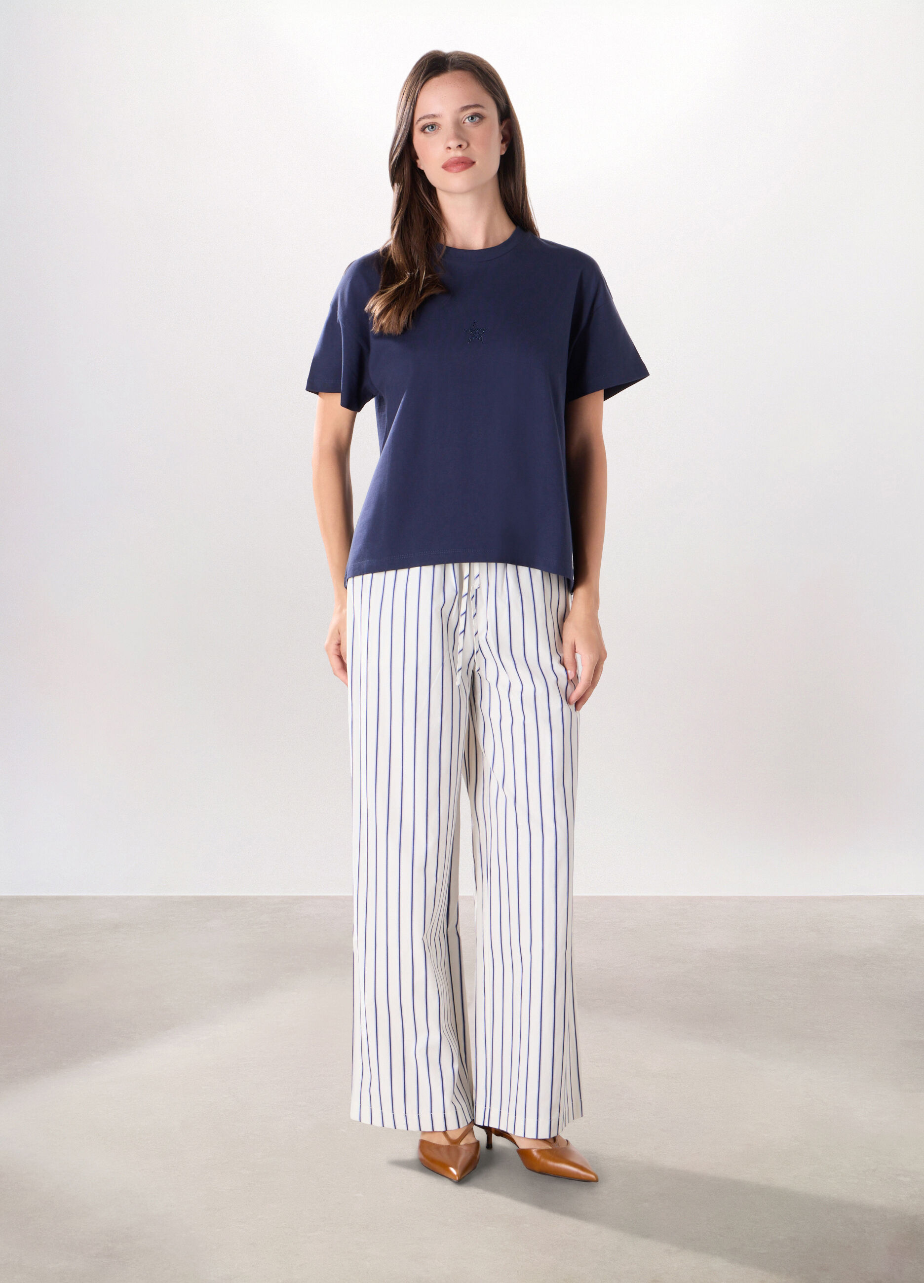 Pantaloni misto cotone donna_0