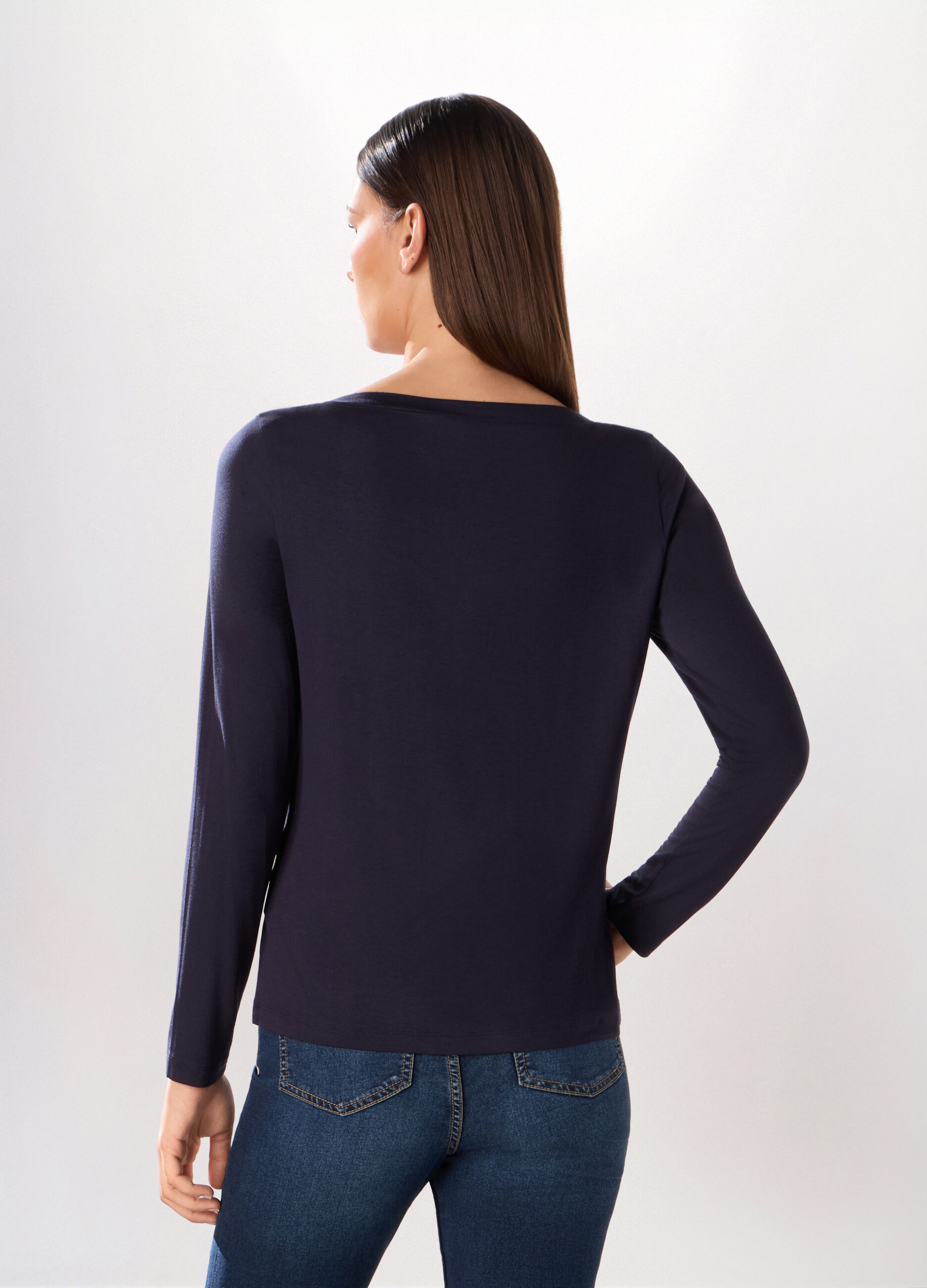 T-shirt in jersey di viscosa stretch donna_1