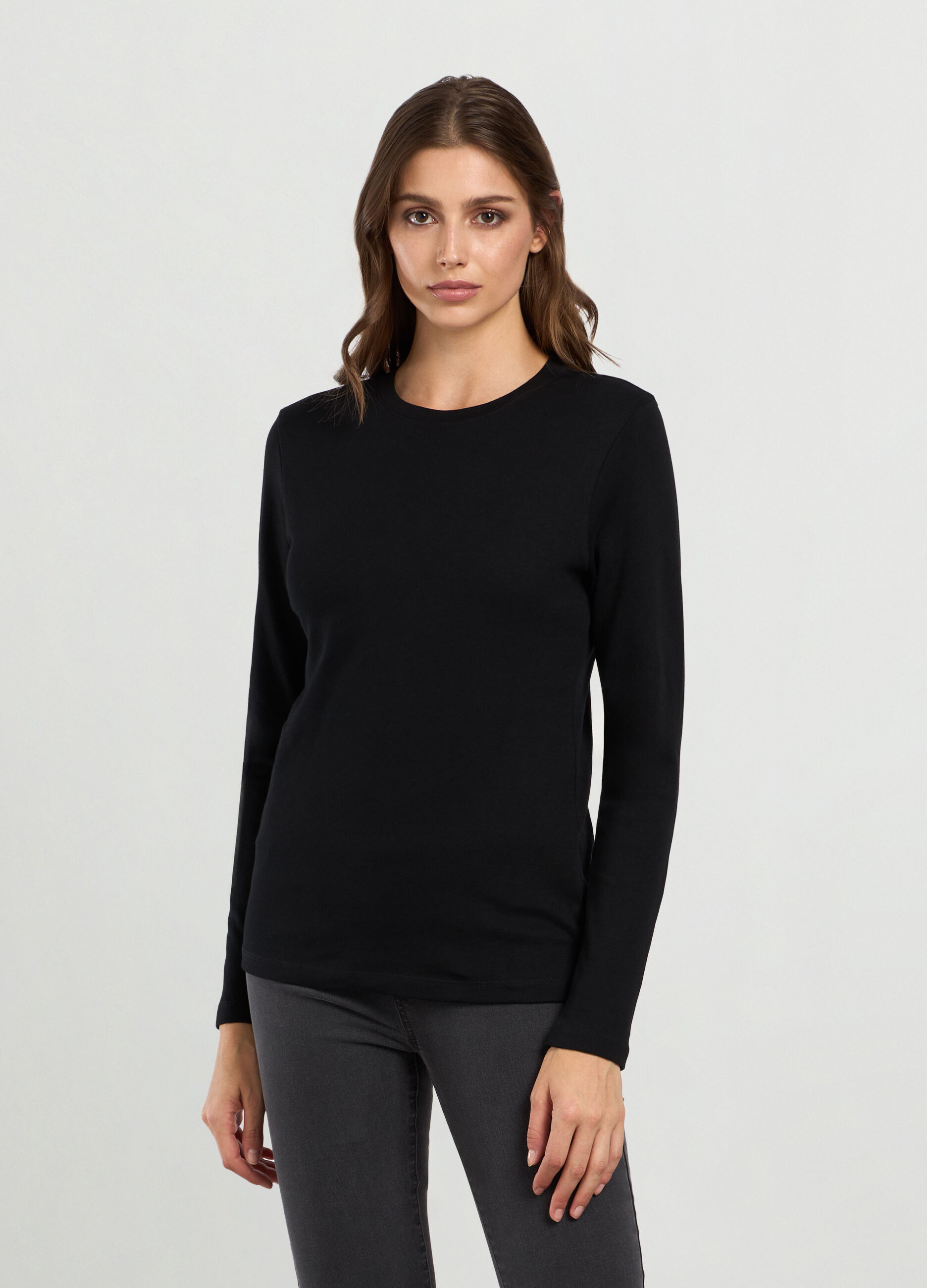 T-shirt in interlock di puro cotone donna_0
