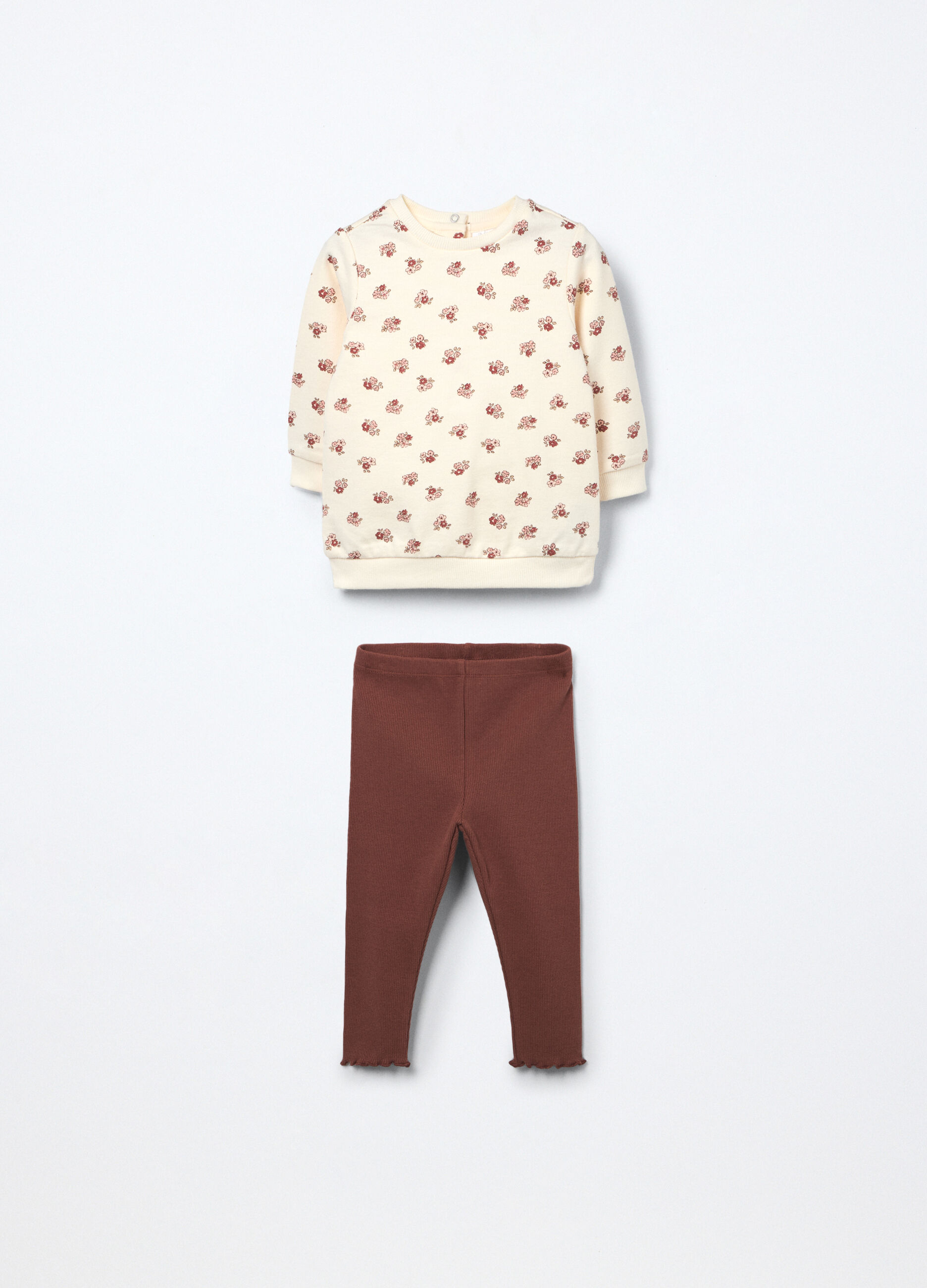 Jogging set in french terry di puro cotone neonata_0
