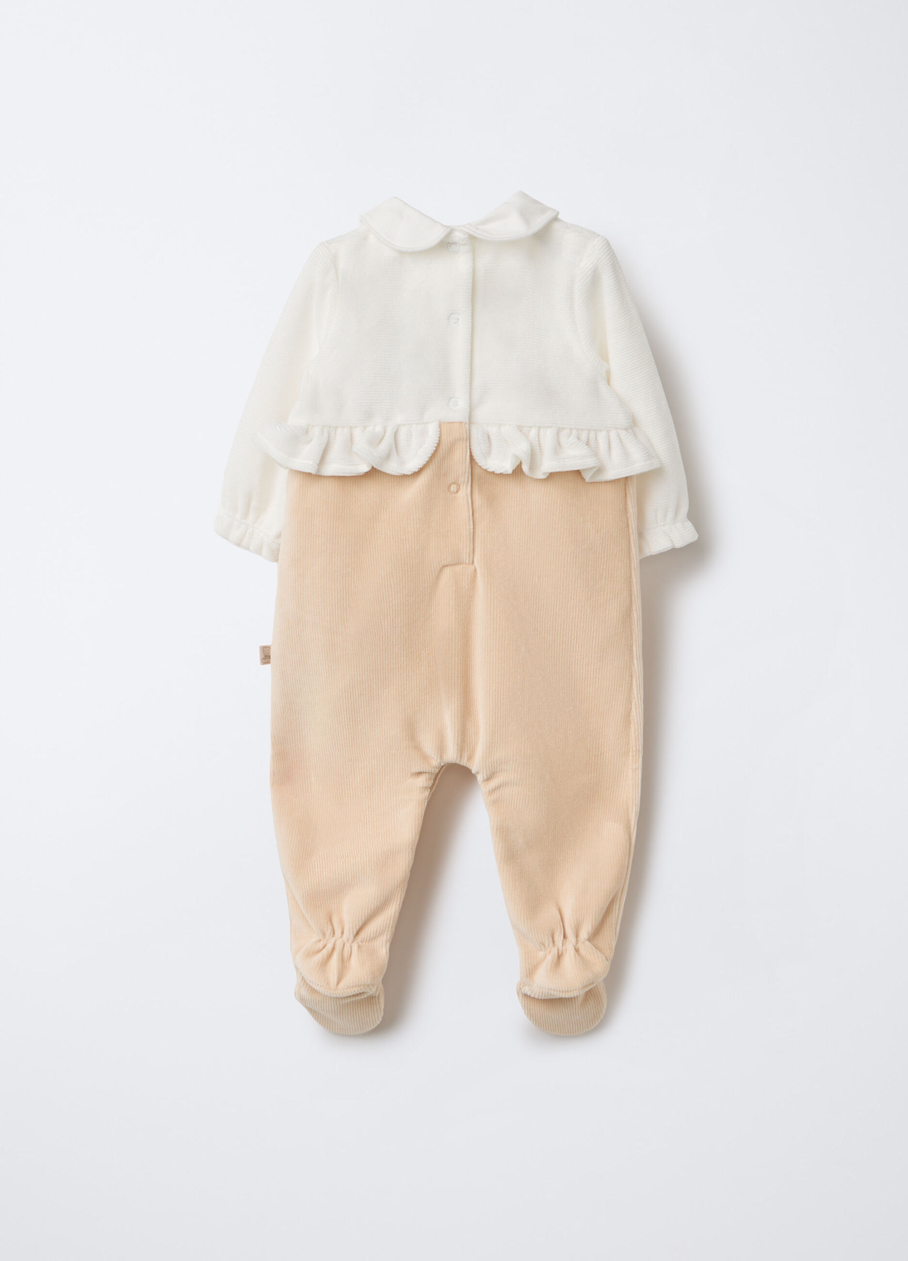 Tutina in costina velour misto cotone neonata
