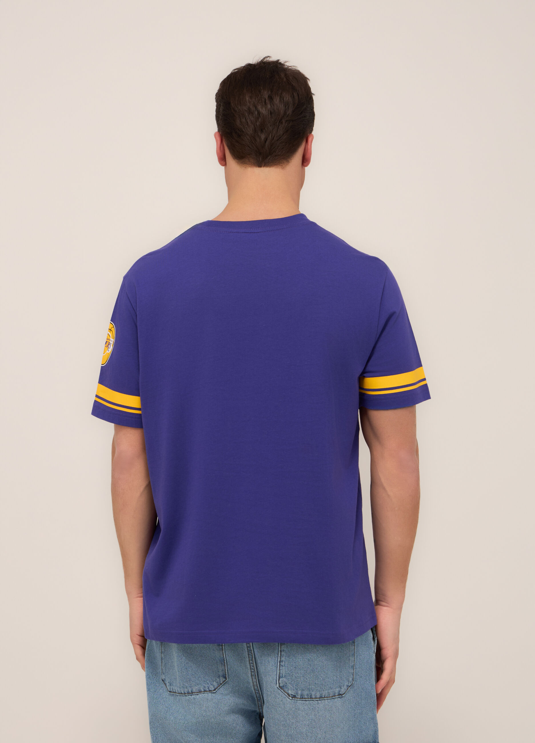 T-shirt basketball in jersey di cotone uomo_1