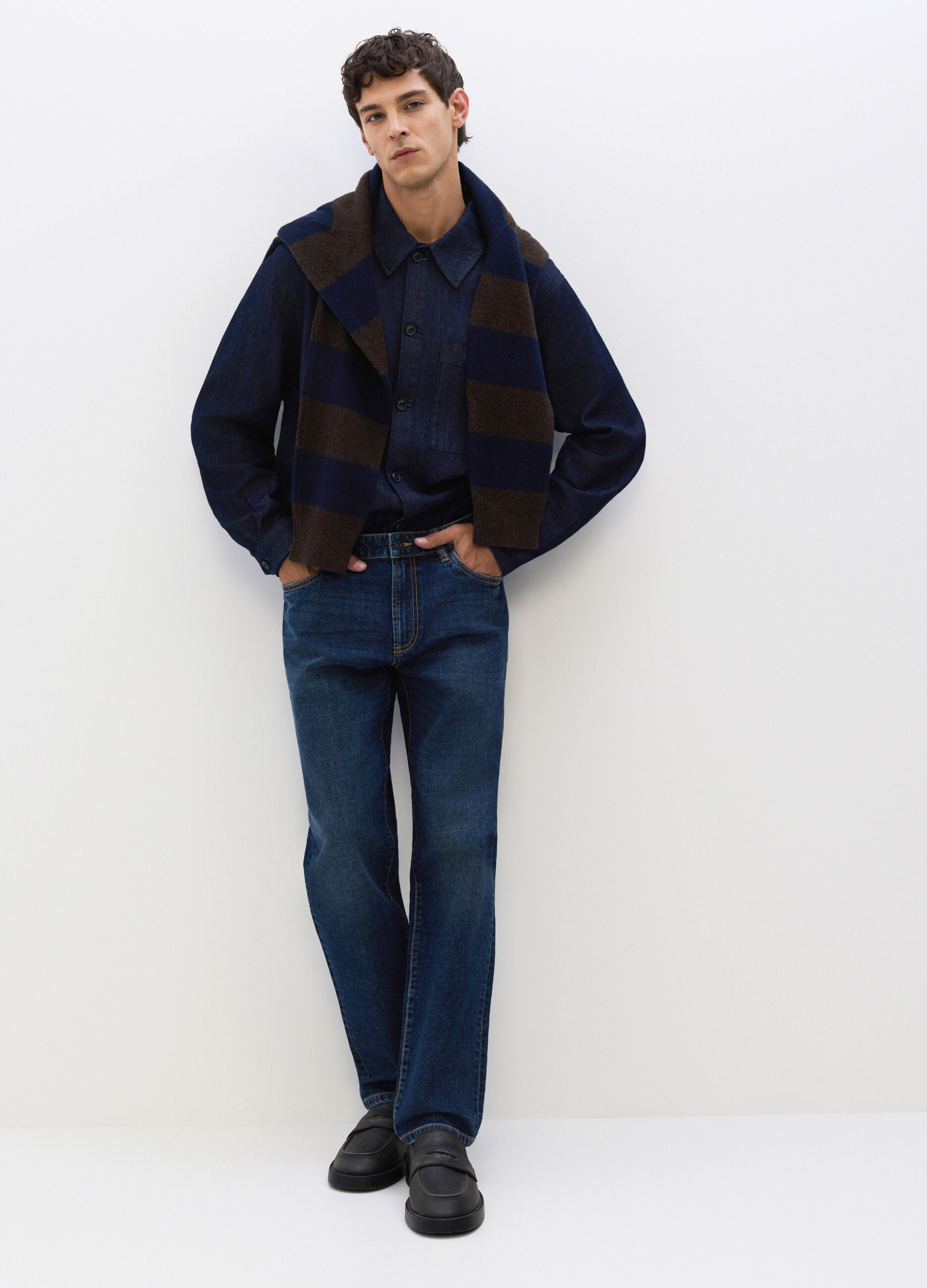 Jeans regular fit in denim stretch uomo