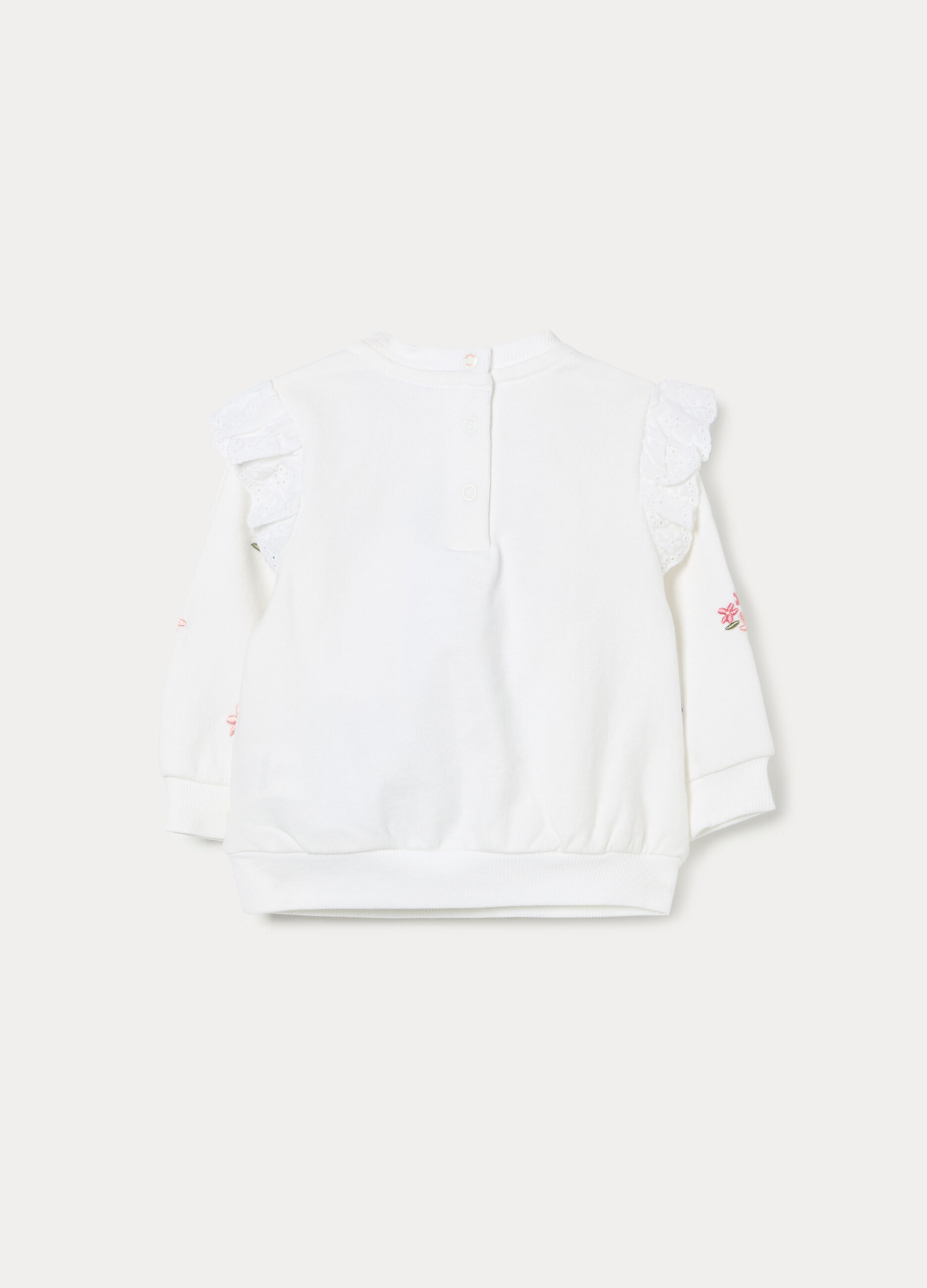 Felpa girocollo in french terry di puro cotone neonata_1