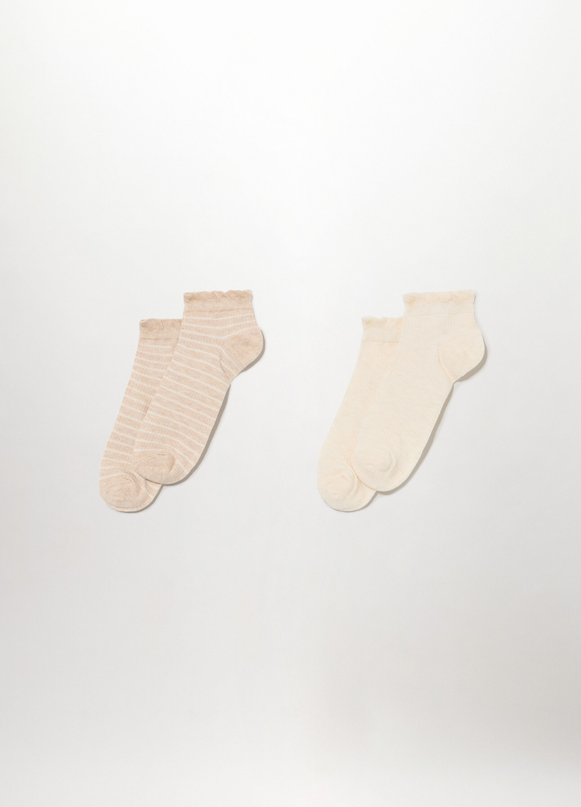 Pack 2 calze corte in cotone stretch donna_0