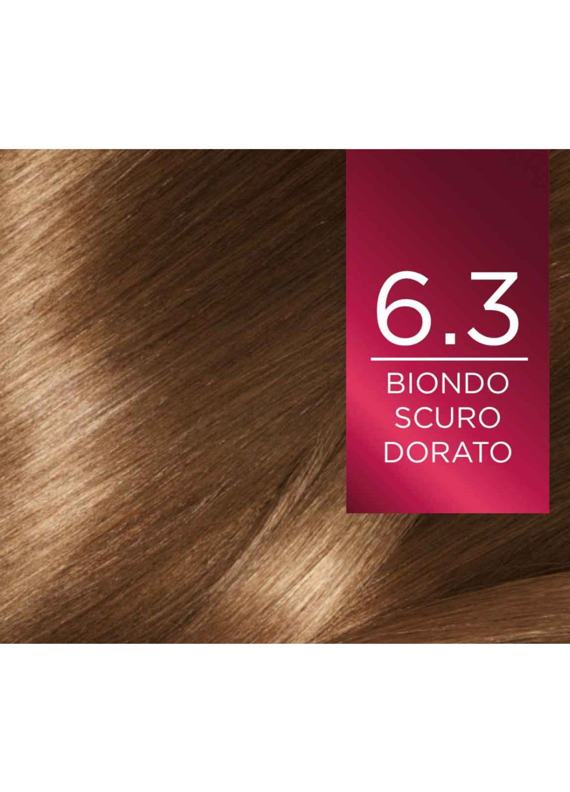 L'Oréal Paris Tinta Capelli Excellence, Copre i capelli bianchi, colore ricco, luminoso e a lunga durata, 6.3 Biondo Scuro Dorato.
