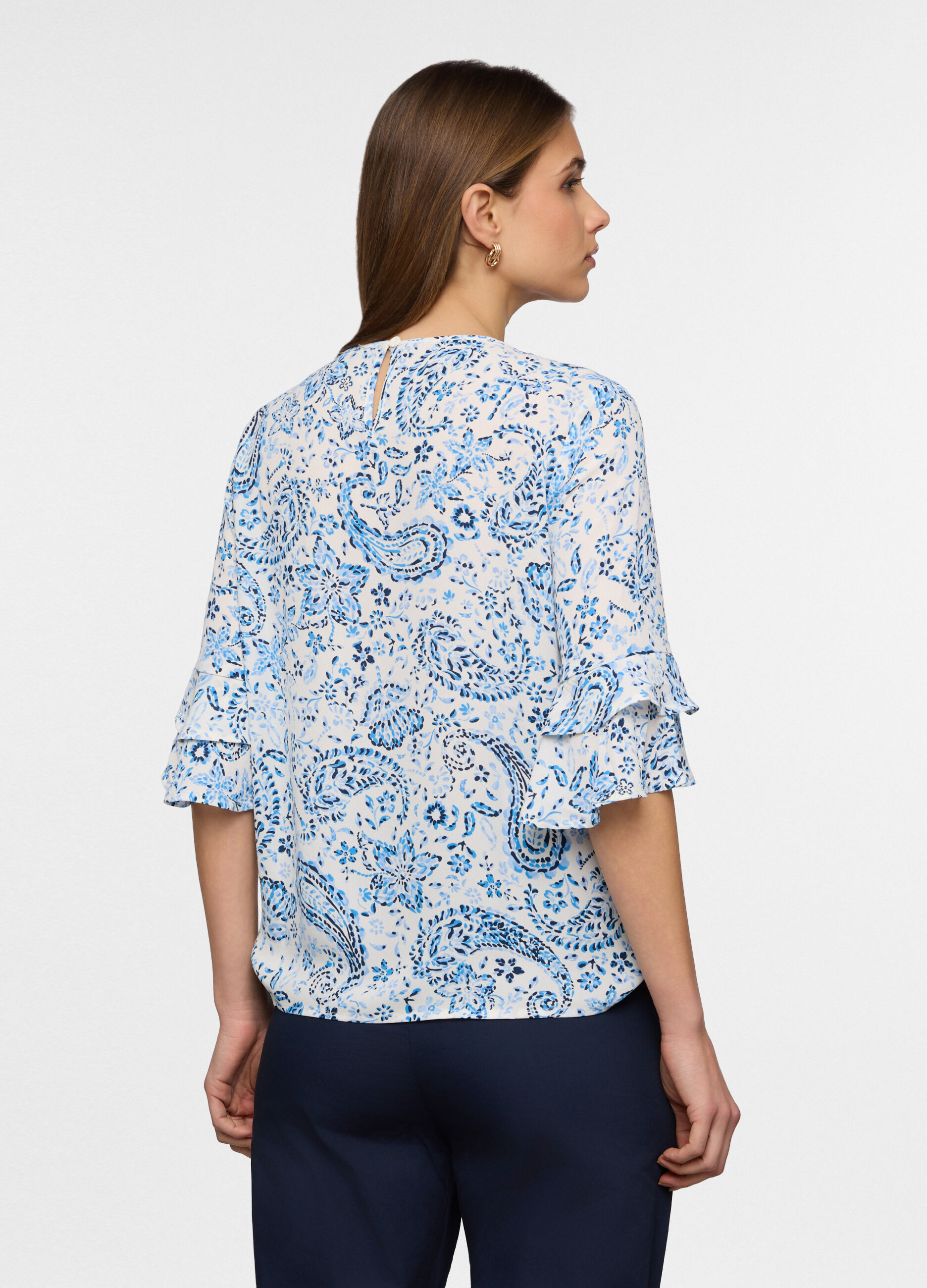 Blusa crepe regular fit donna_1