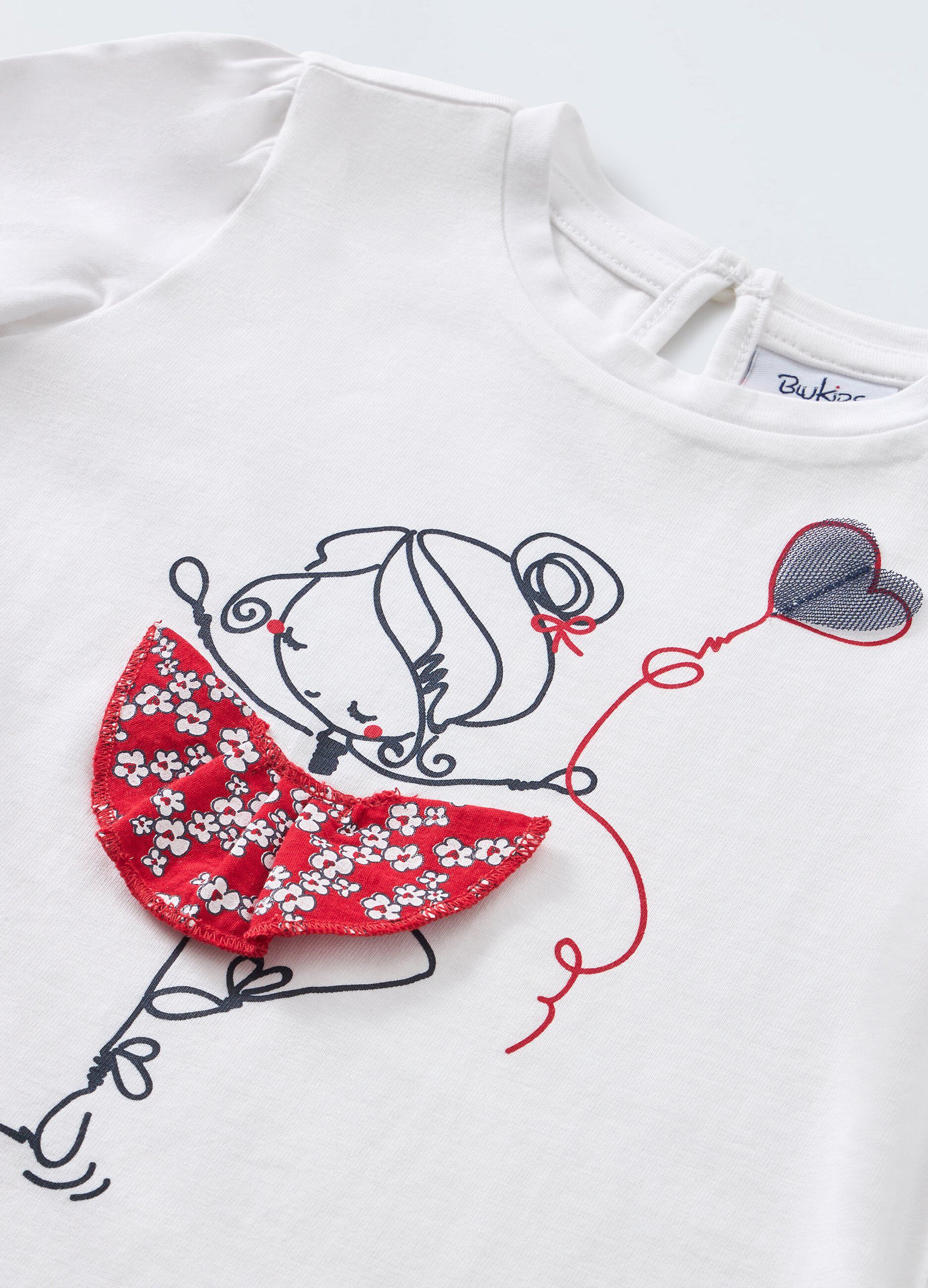 T-shirt in puro cotone con stampa neonata_1