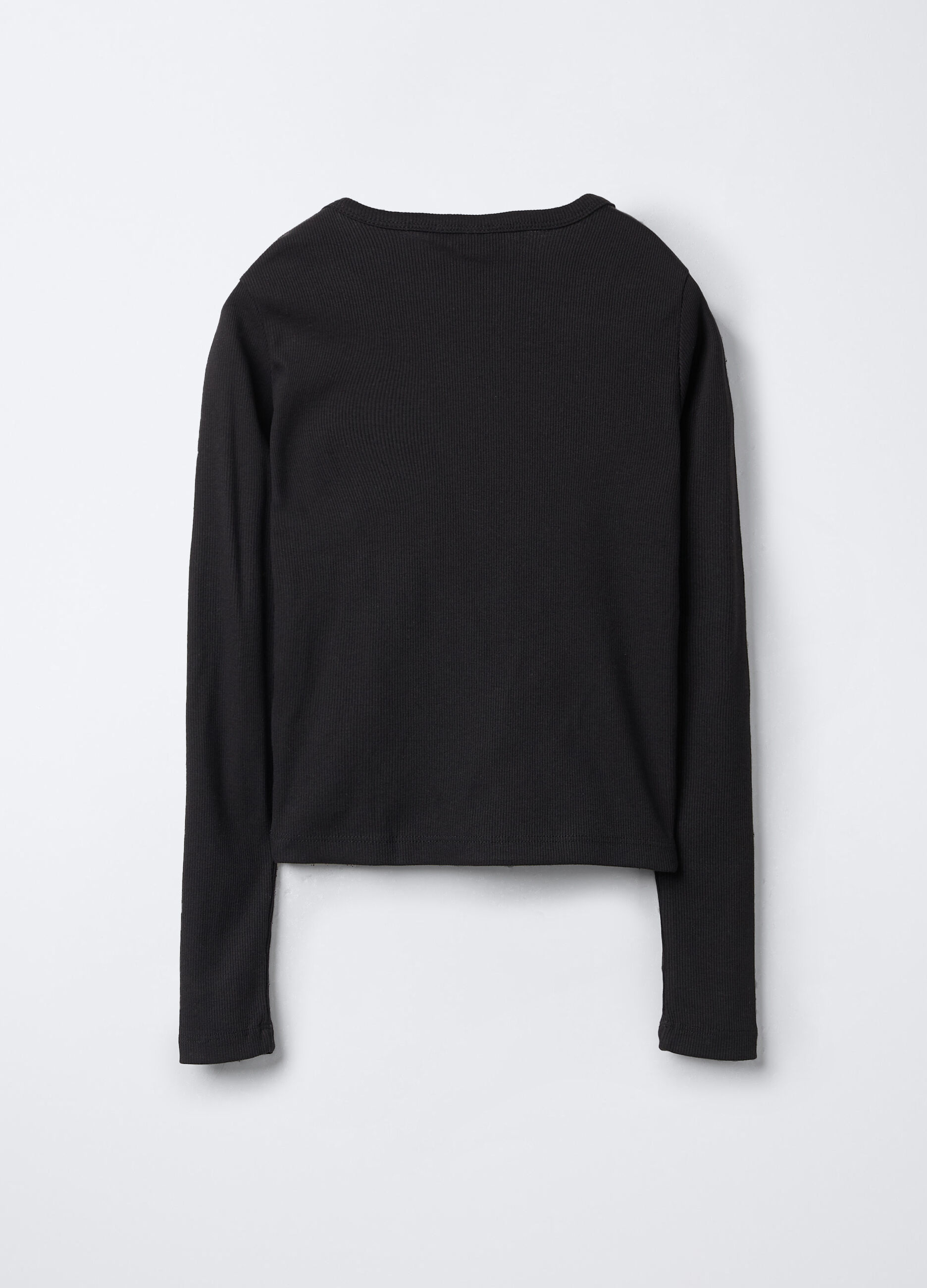 T-shirt in costina di cotone stretch Fit Slim ragazza_1