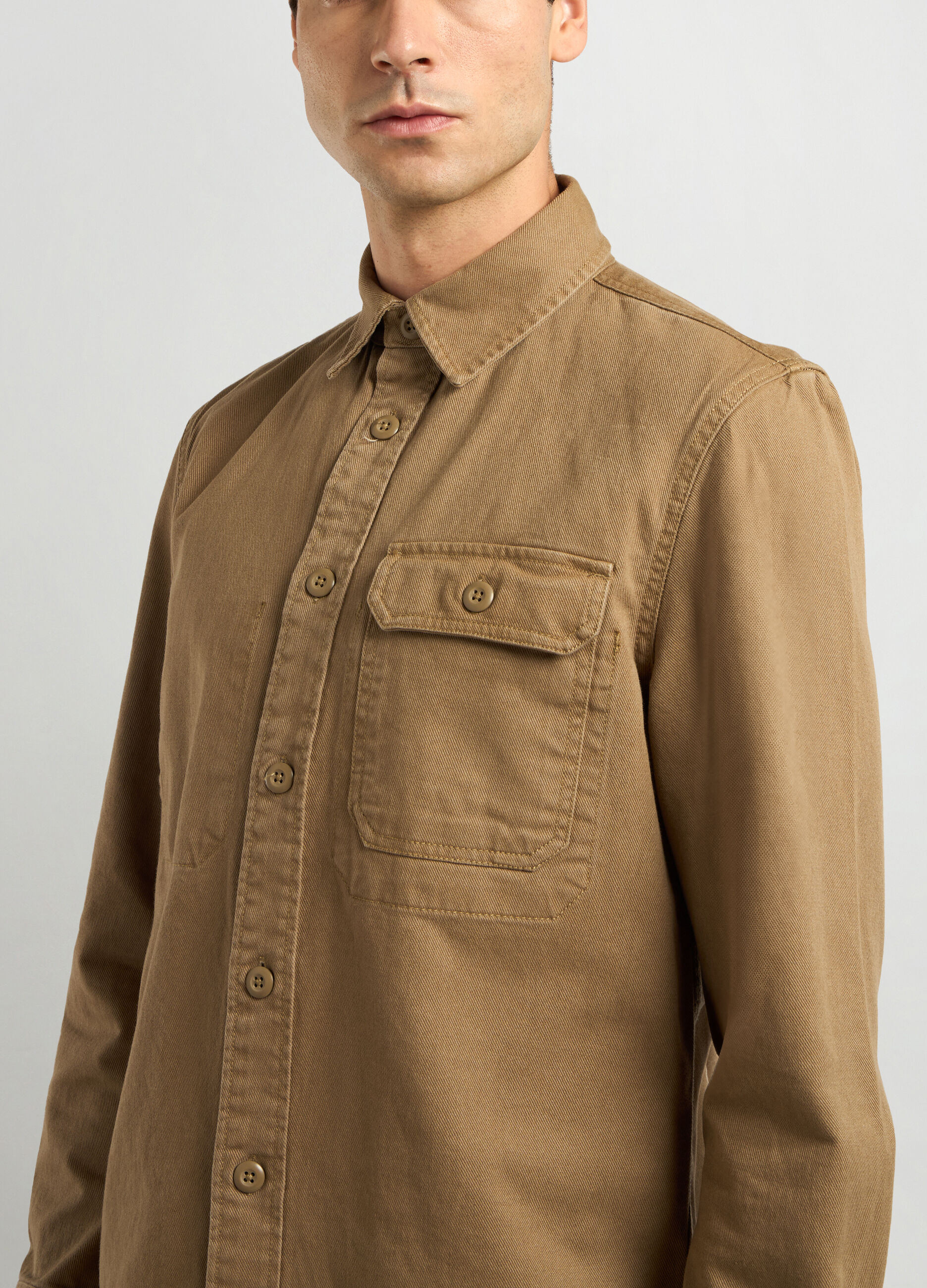 Overshirt in twill di cotone uomo_2