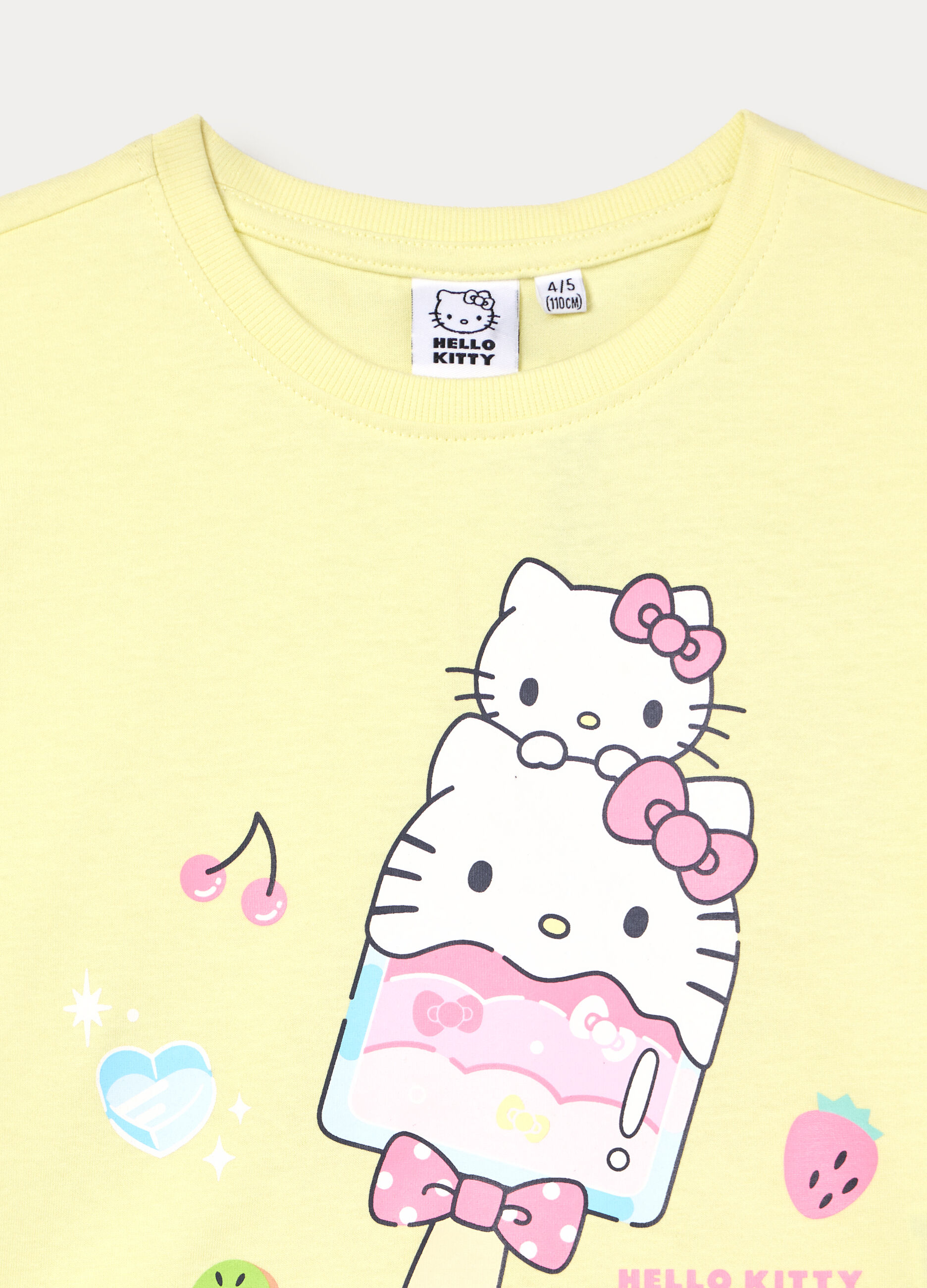 T-shirt girocollo Hello Kitty in jersey di puro cotone bambina_2
