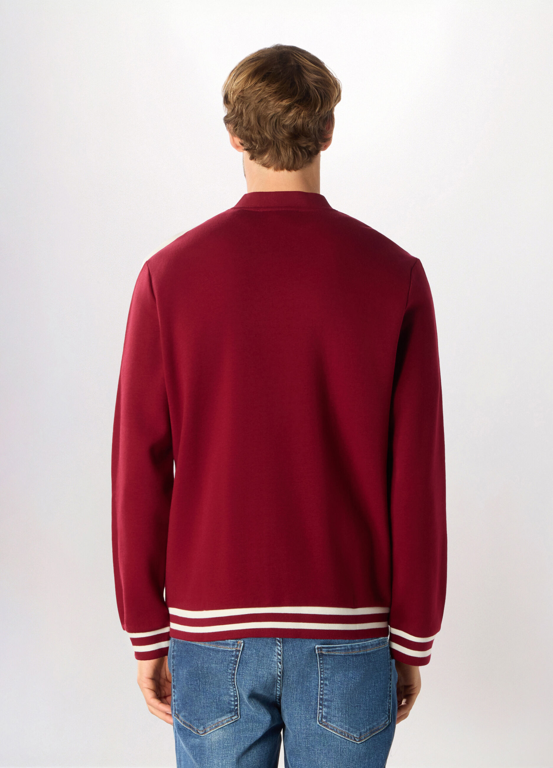 Cardigan in felpa misto cotone uomo