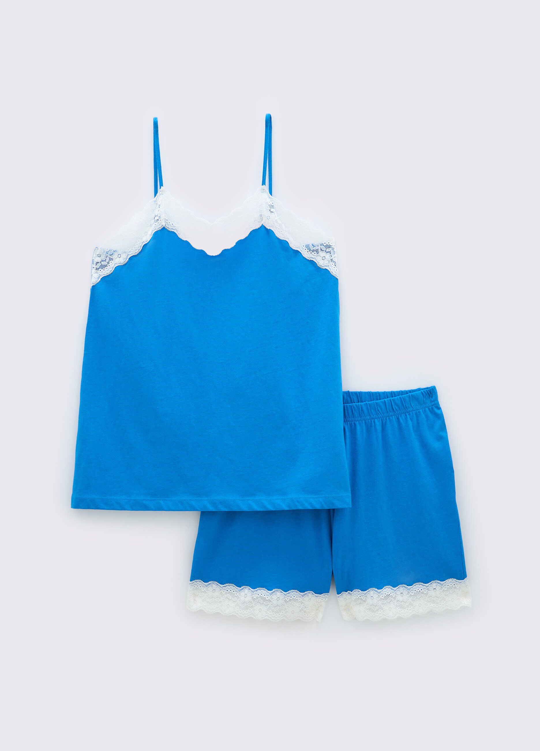 Set pigiama corto in puro cotone donna_0