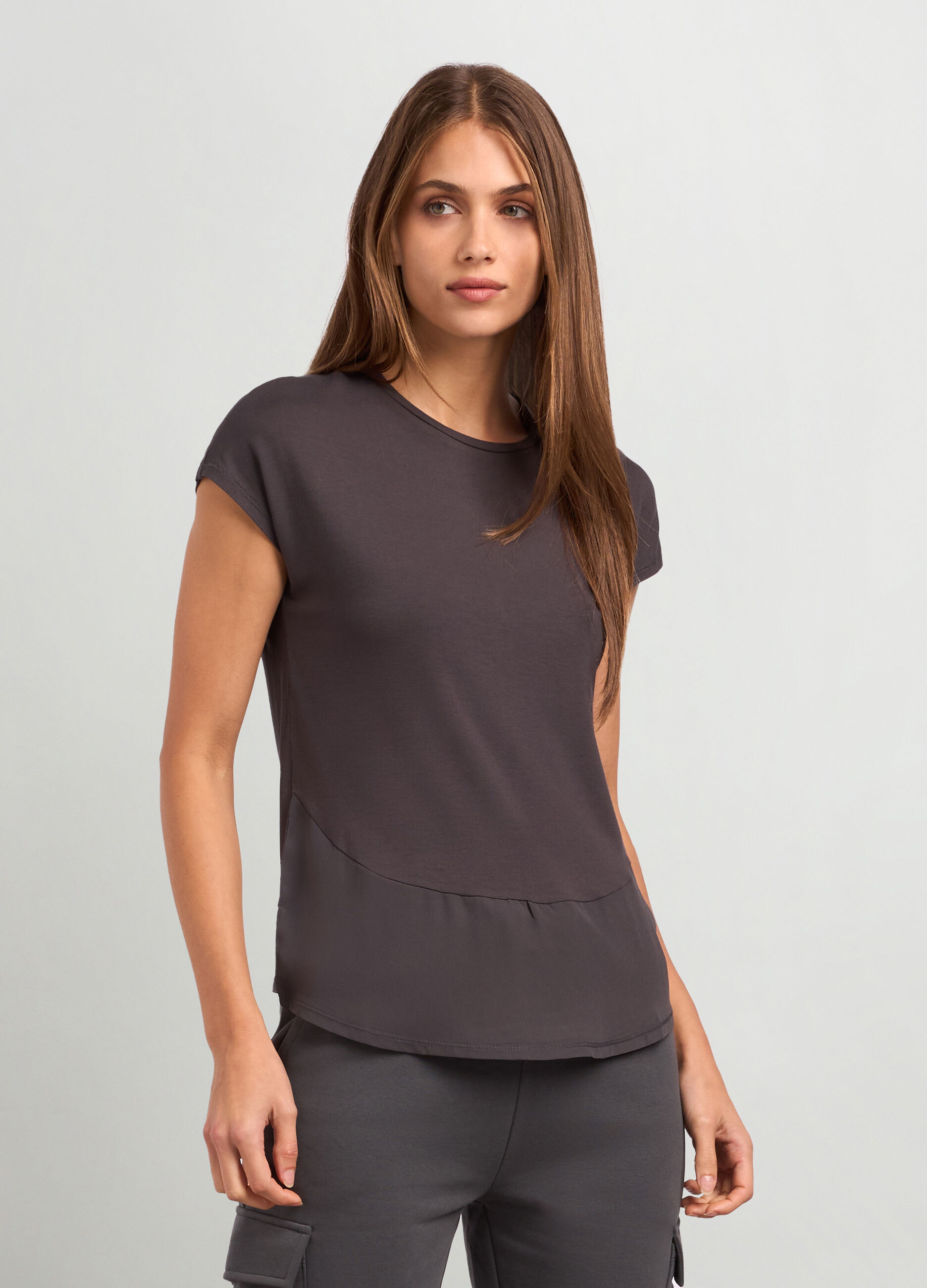 T-shirt in viscosa stretch donna_0