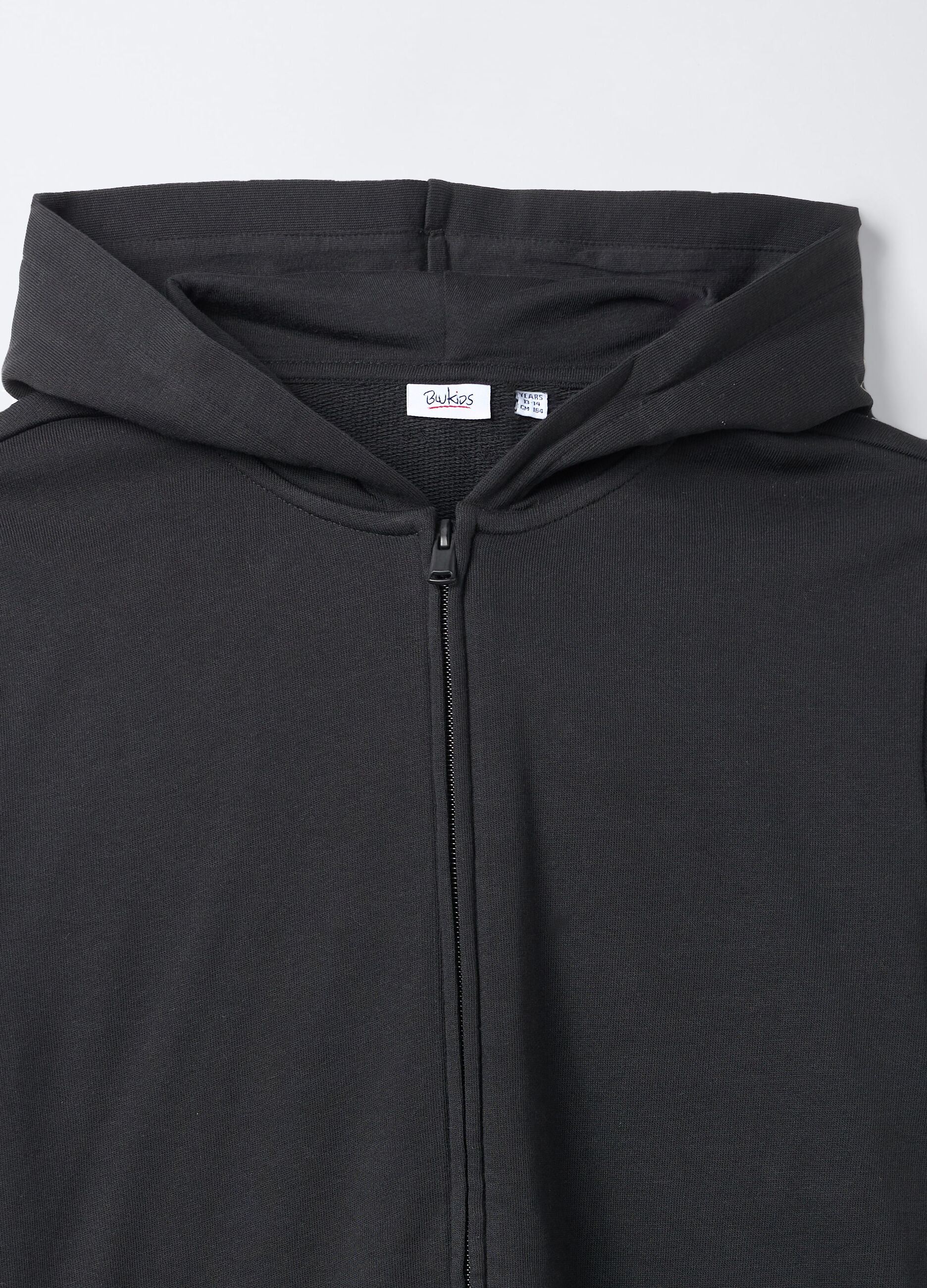 Felpa con cappuccio in puro cotone garzato ragazzo_2