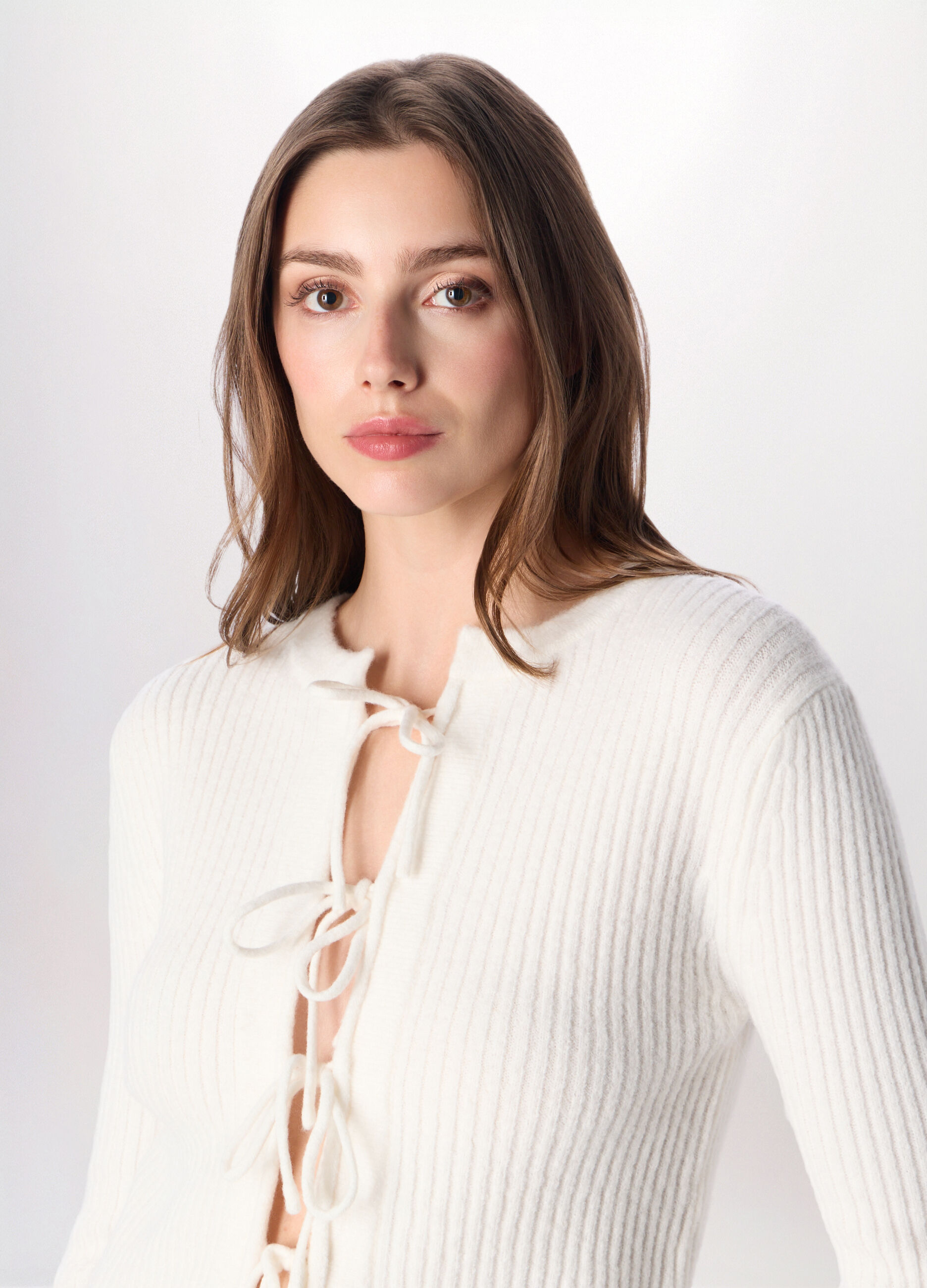 Cardigan tricot in costina donna_2