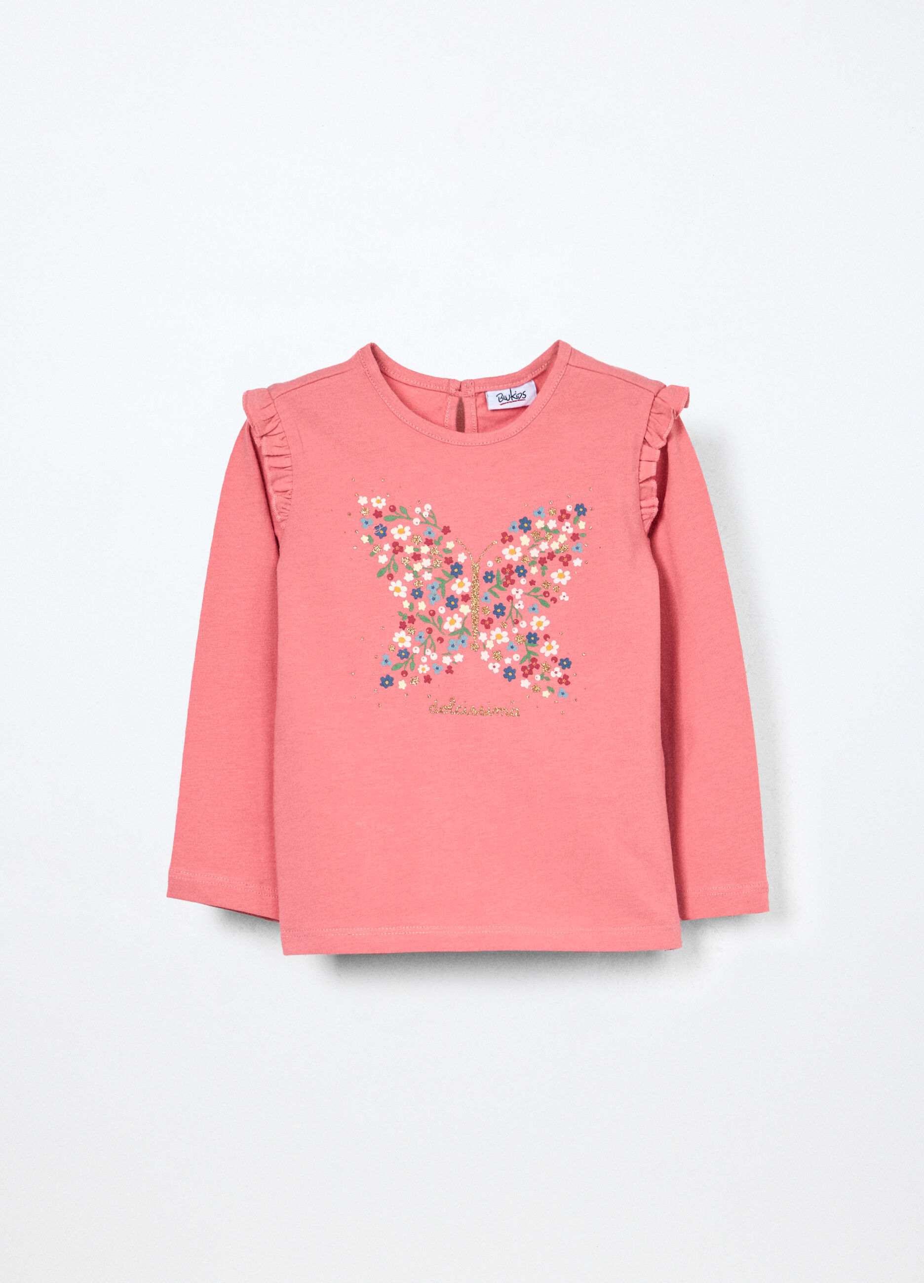 T-shirt in jersey di cotone stretch neonata_0
