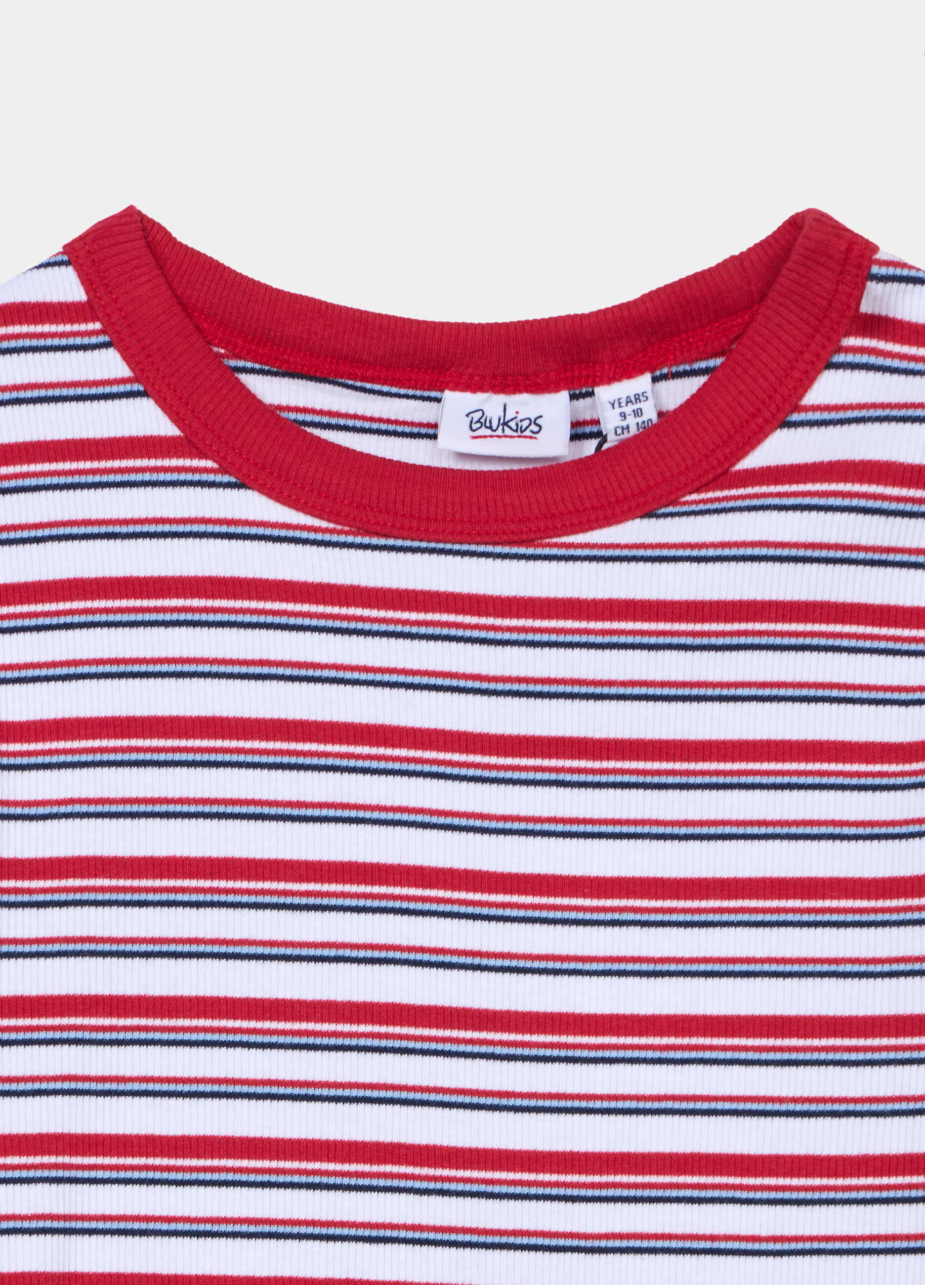 T-shirt girocollo fitted in costina ragazza_2