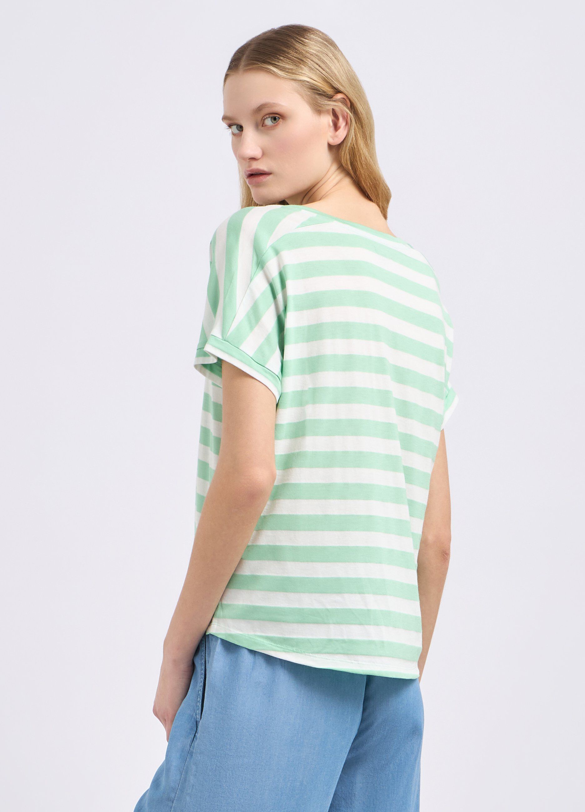 T-shirt in cotone a righe donna_1