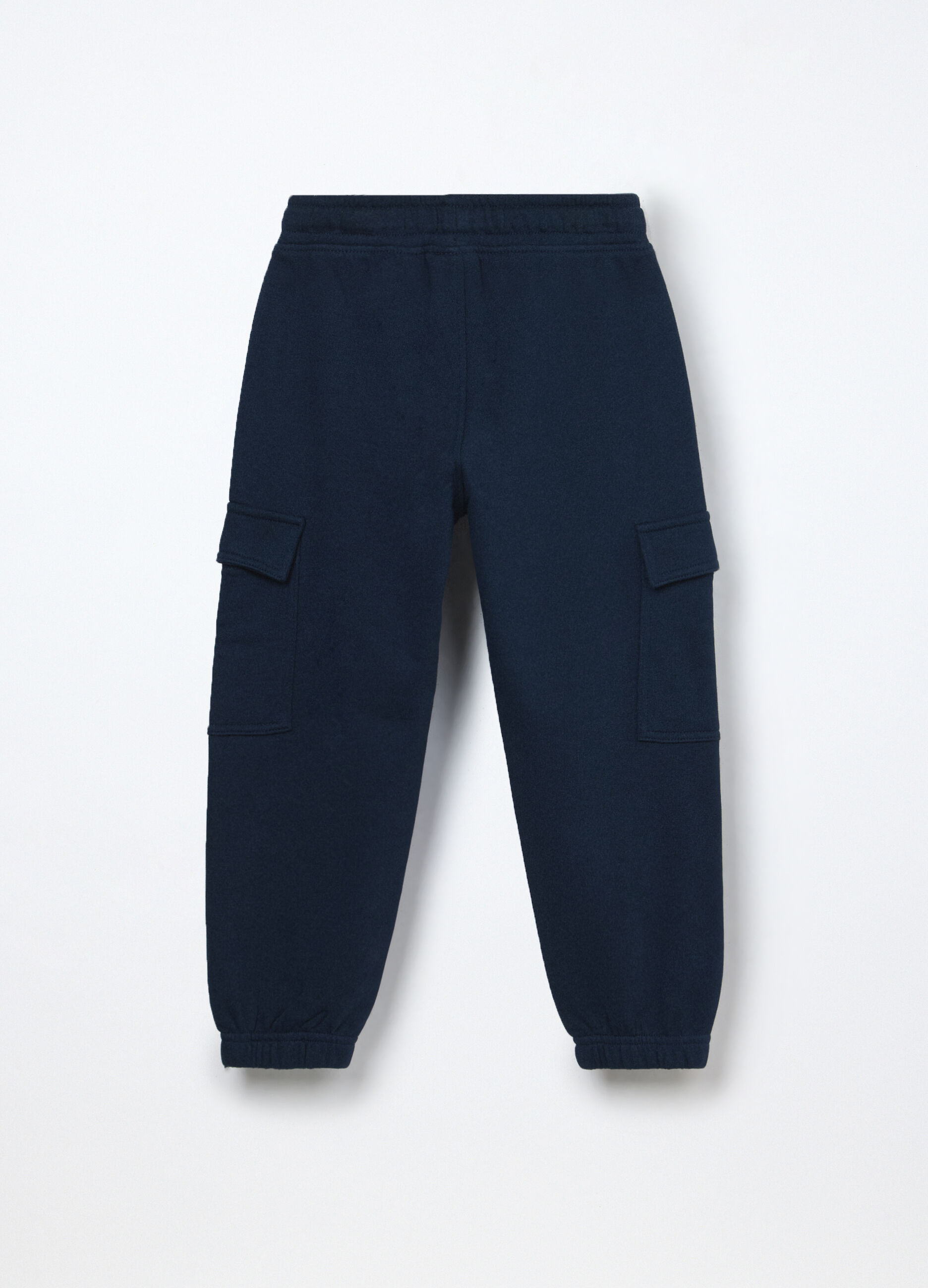 Pantaloni cargo in french terry di puro cotone bambino_1