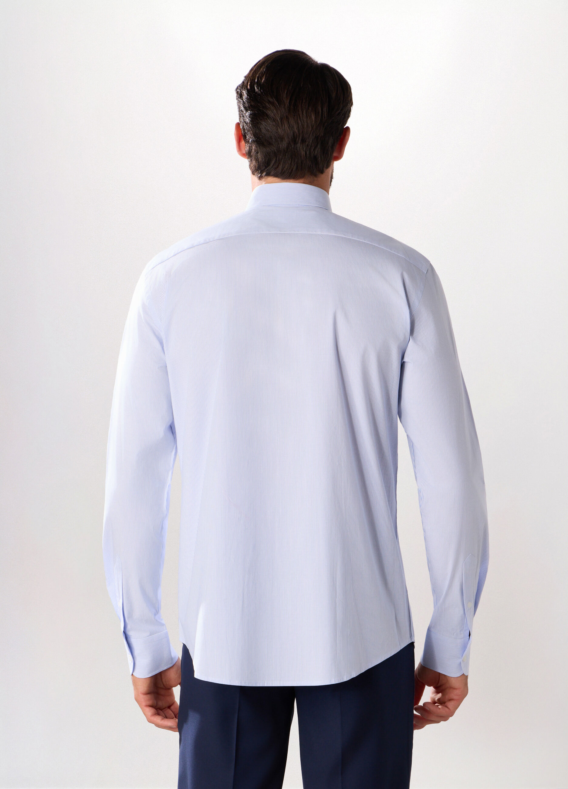 Camicia regular fit in cotone stretch a righe uomo_1