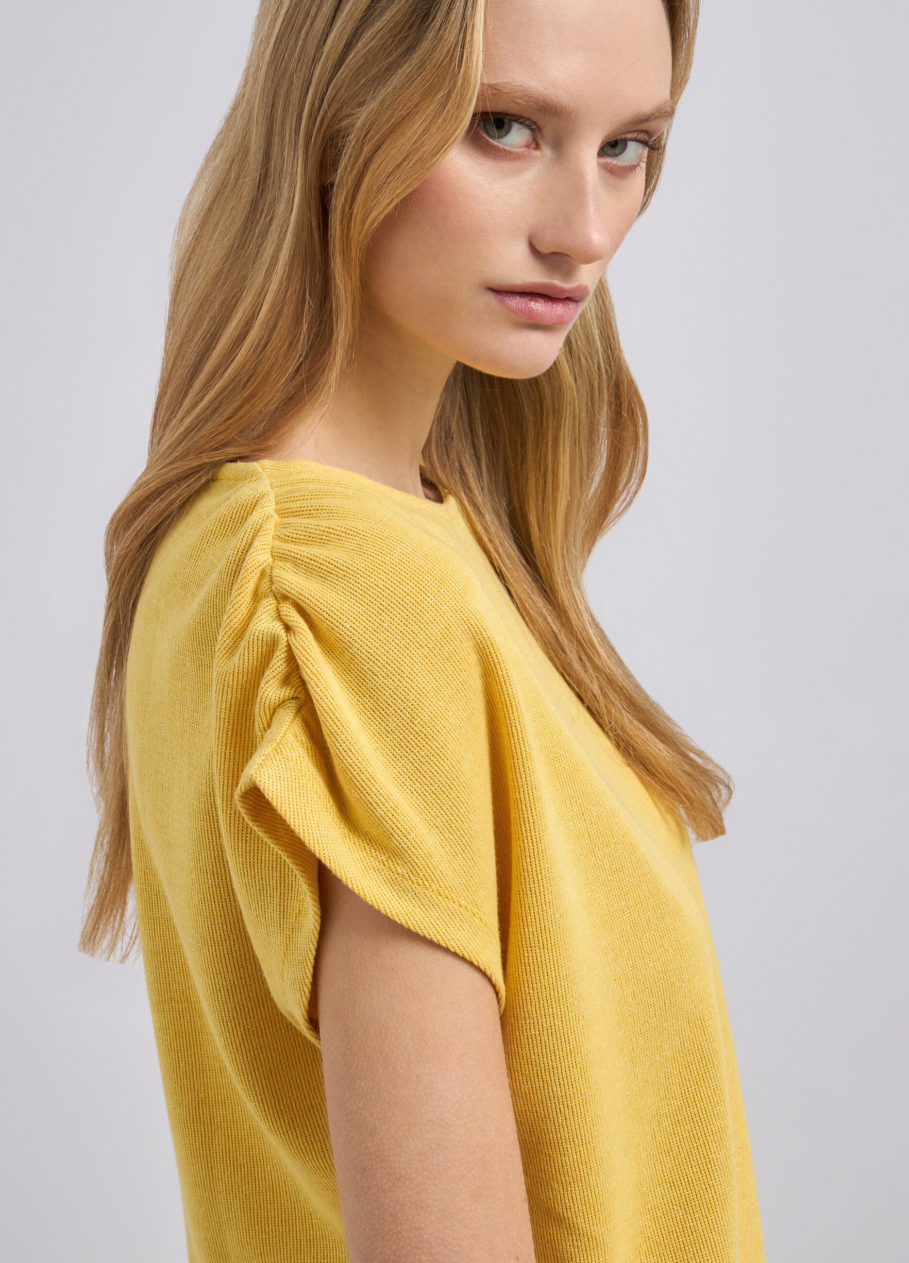 T-shirt in misto viscosa con filo lurex donna_2