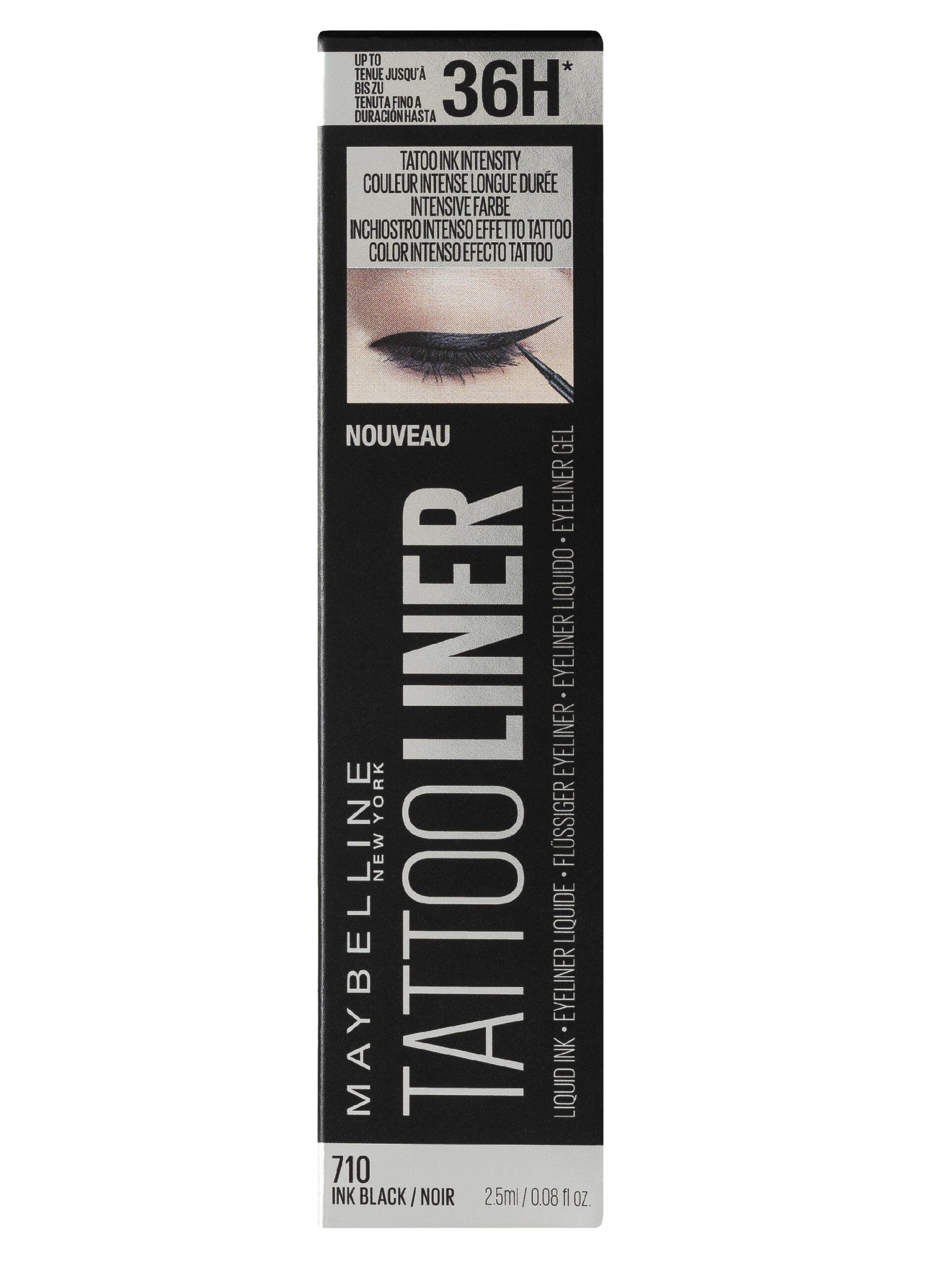 Maybelline New York Eyeliner Tattoo Liner Liquid Ink, A Lunga Tenuta, Nero.