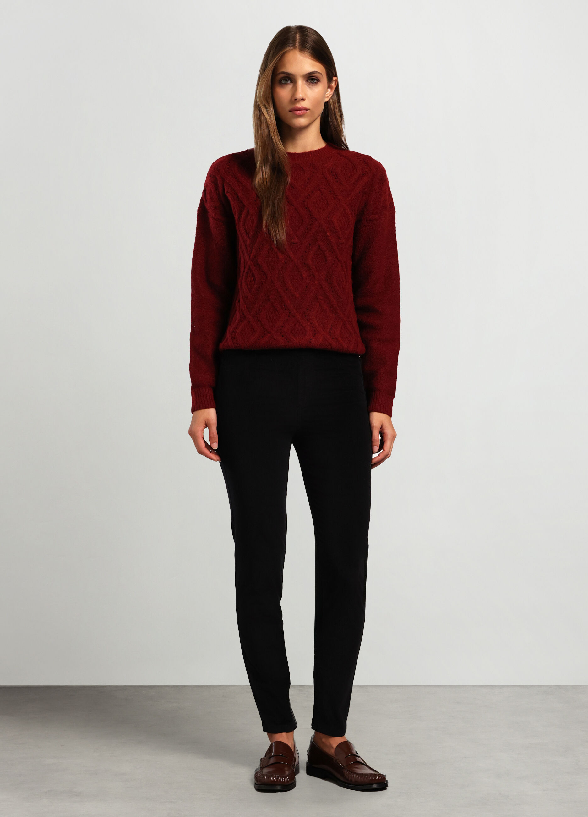 Pantaloni in velluto di cotone stretch donna_0