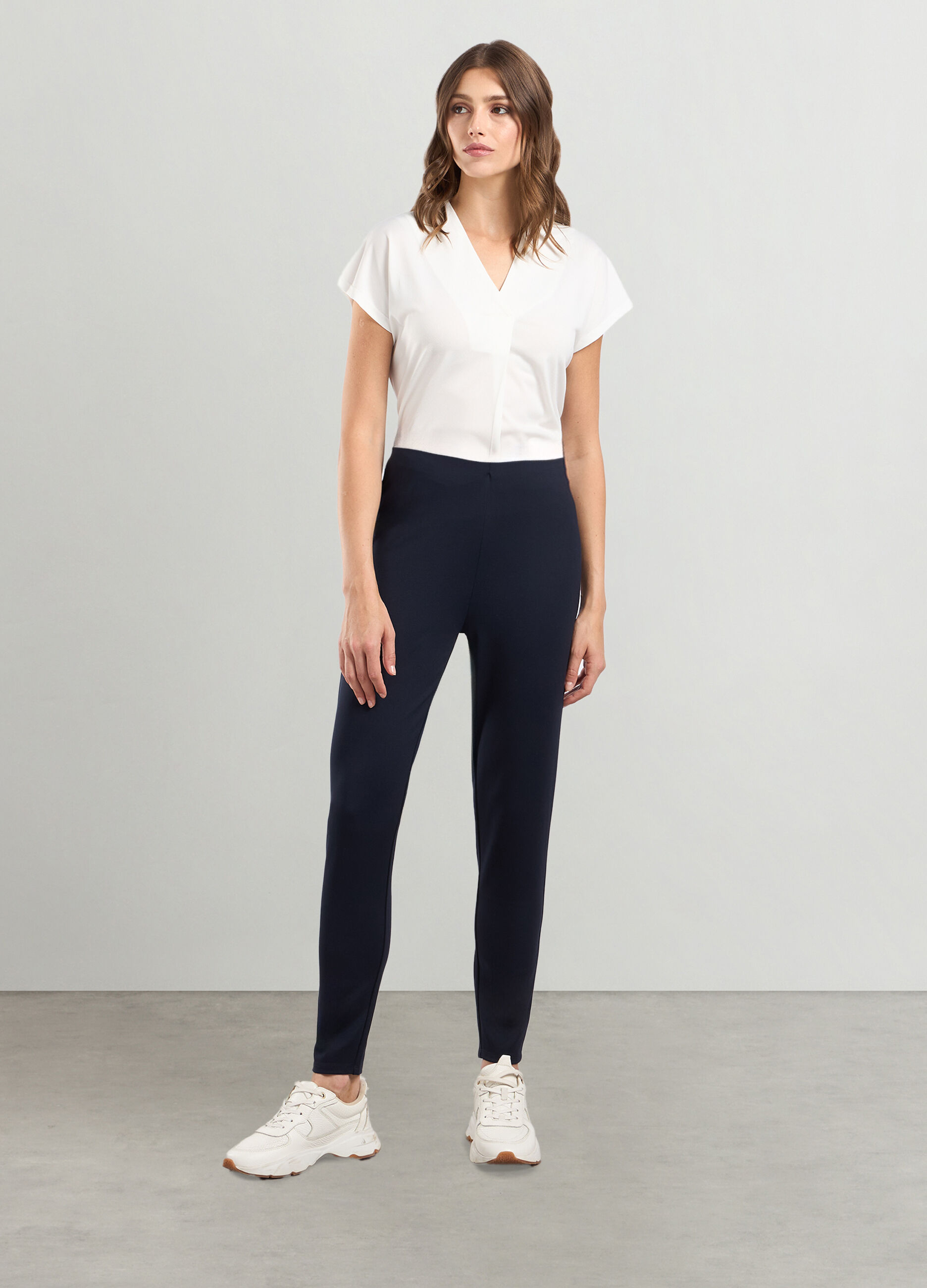 Leggings stretch in punto milano donna_0