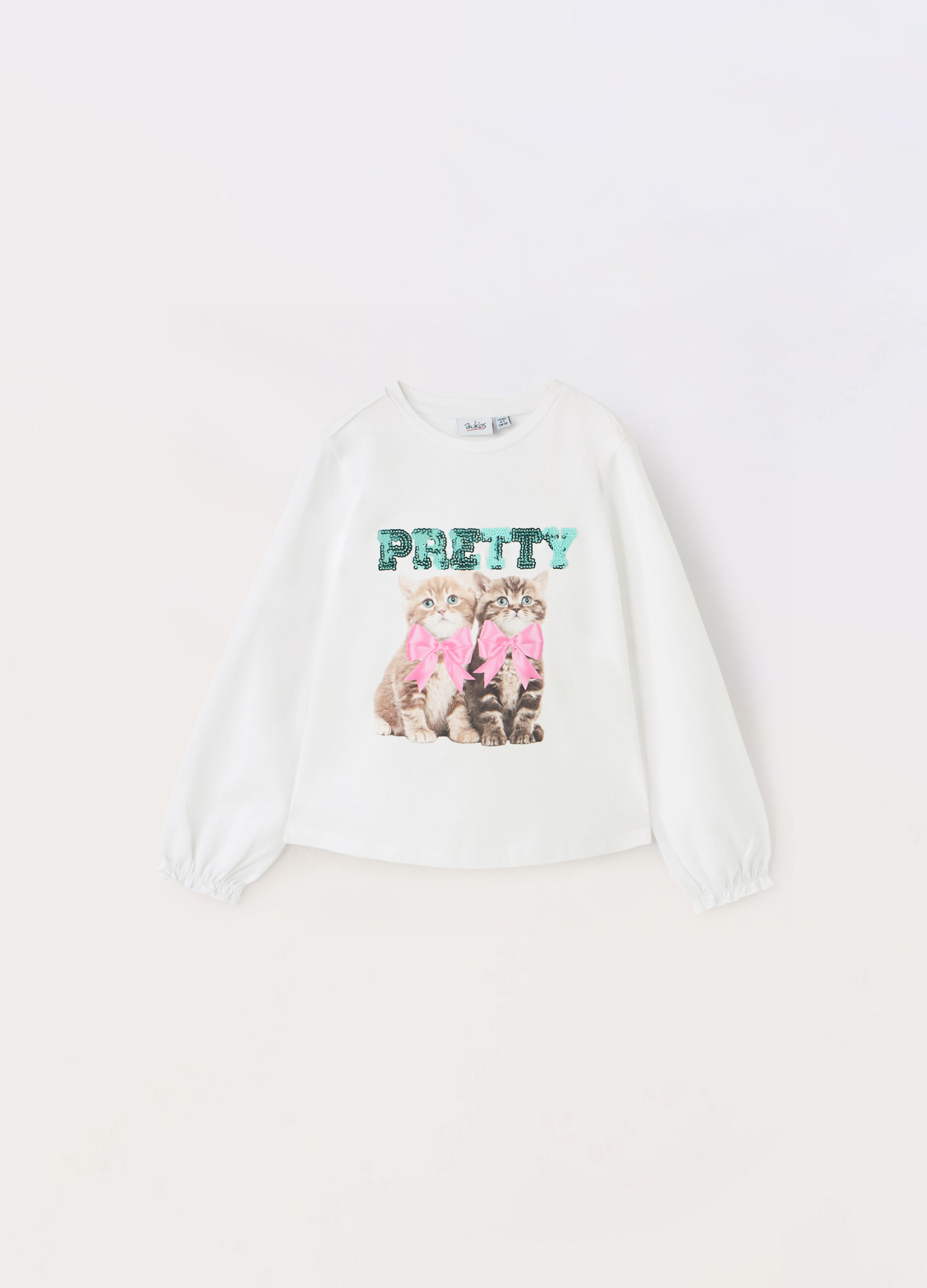 T-shirt in jersey di cotone stretch bambina_0