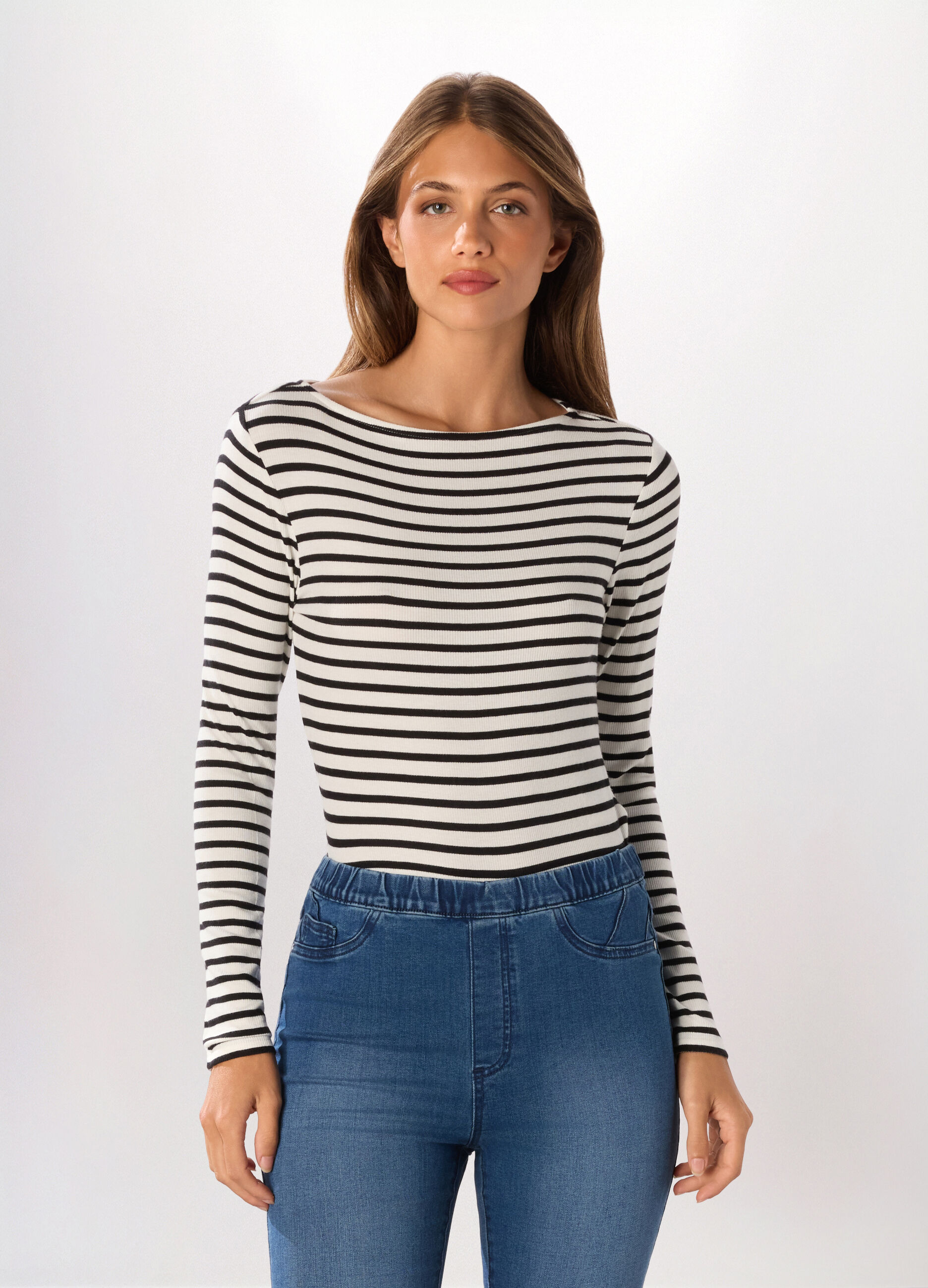 Body in costina di viscosa stretch donna_0