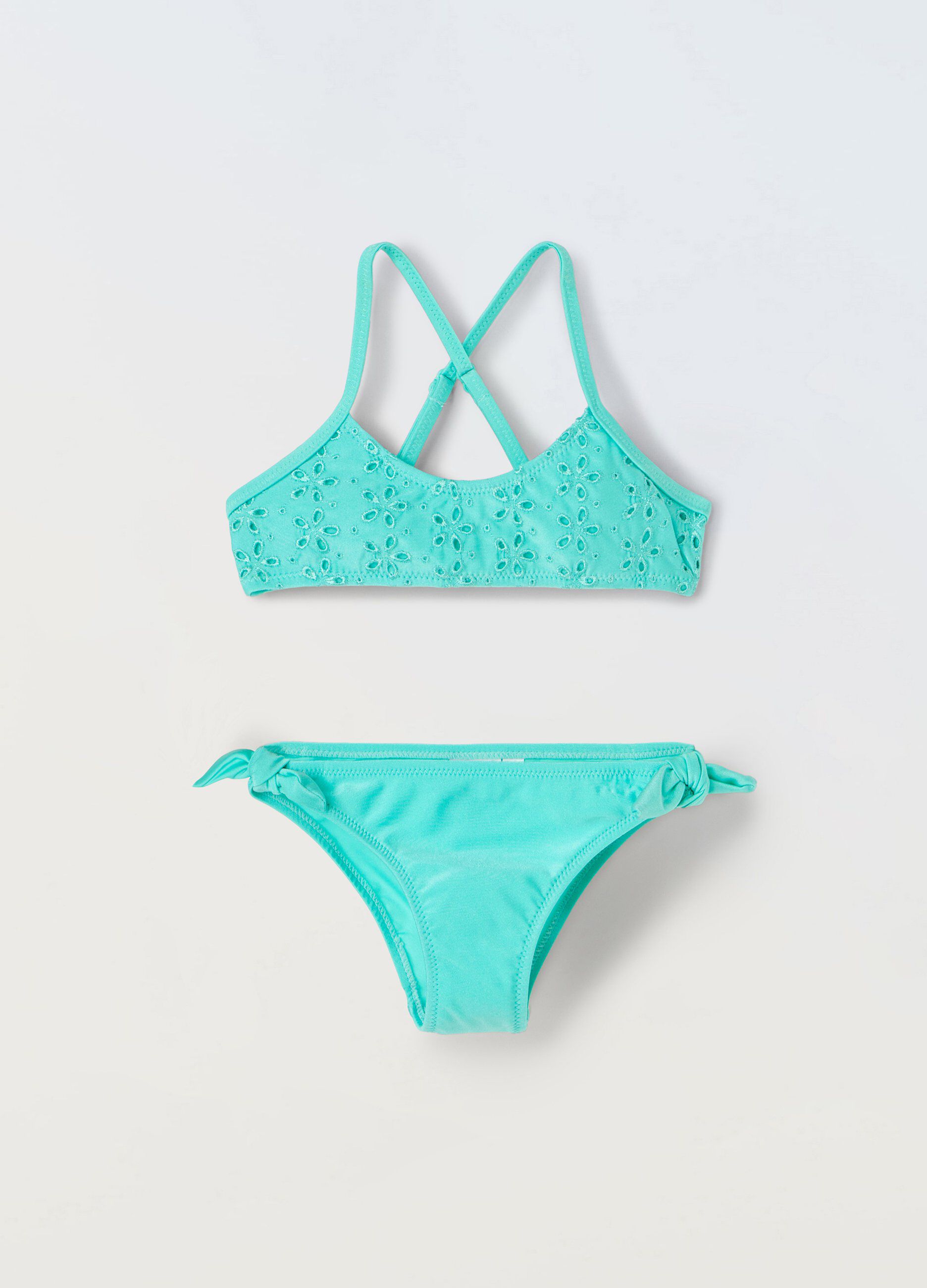 Bikini con top in sangallo bambina_0