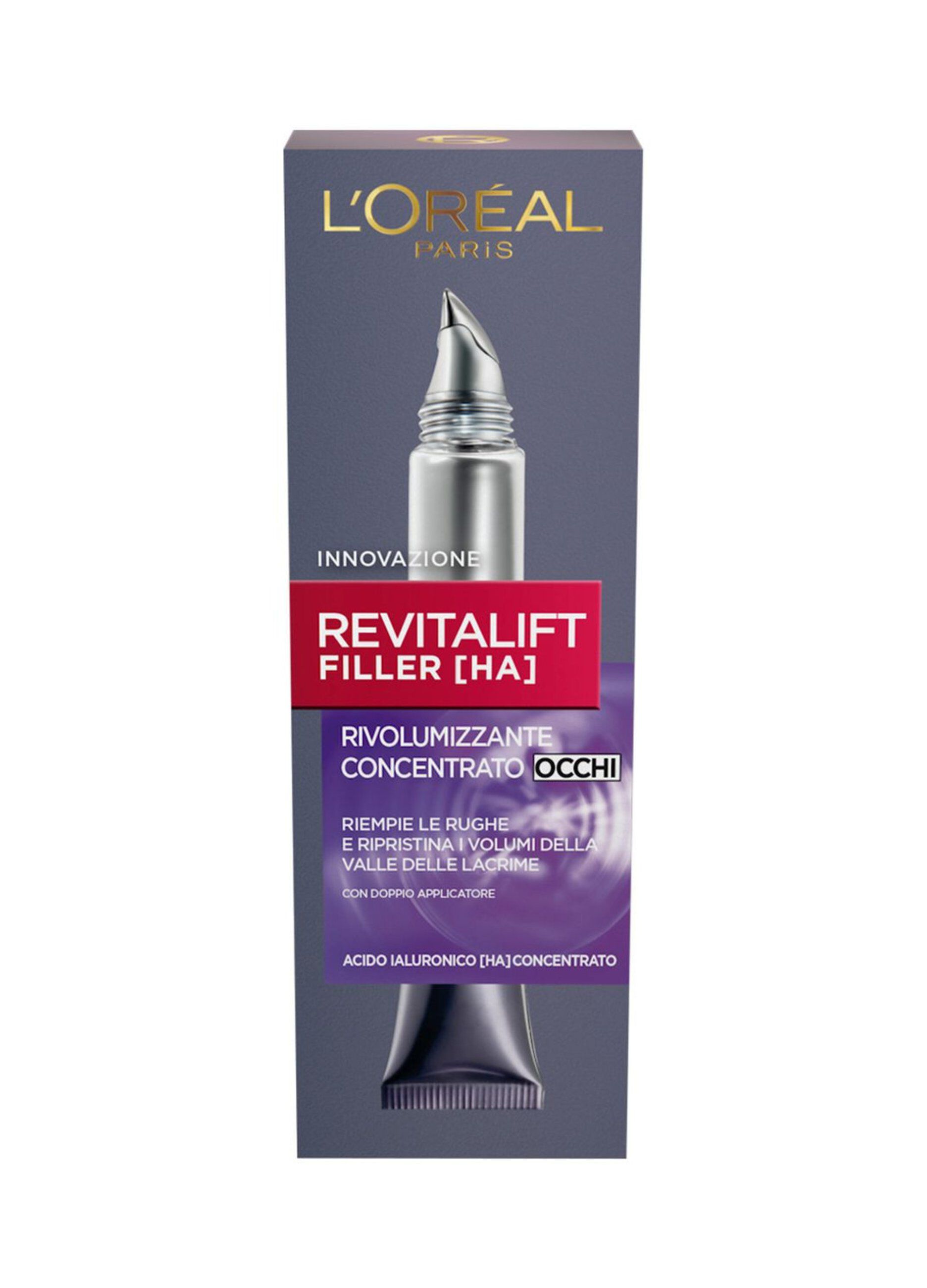 L'Oréal Paris Contorno Occhi Revitalift Filler, Azione Antirughe Rivolumizzante con Acido Ialuronico Concentrato, 15 ml.