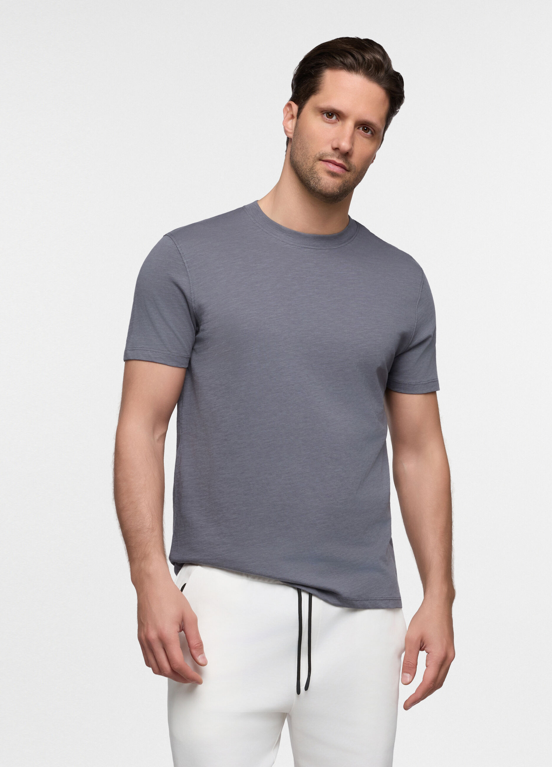 T-shirt in cotone fiammato uomo
