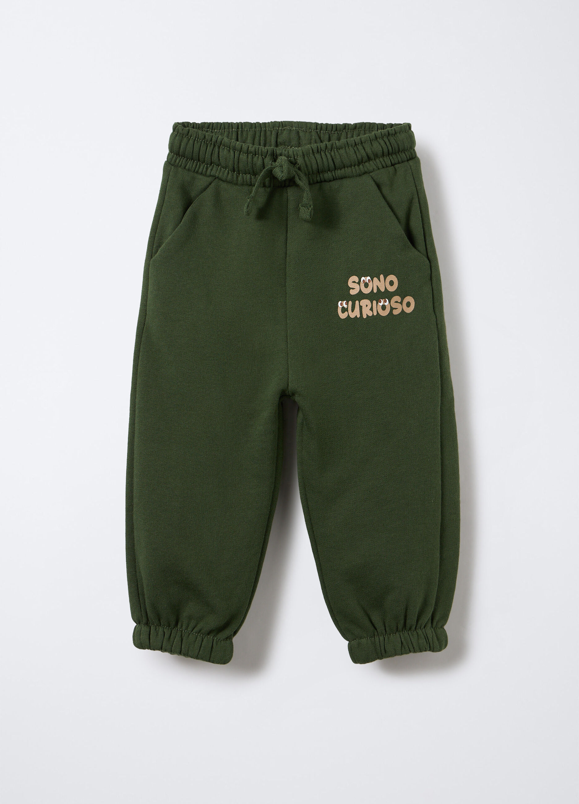 Jogger Comfort Fit in felpa di puro cotone bimbo_0