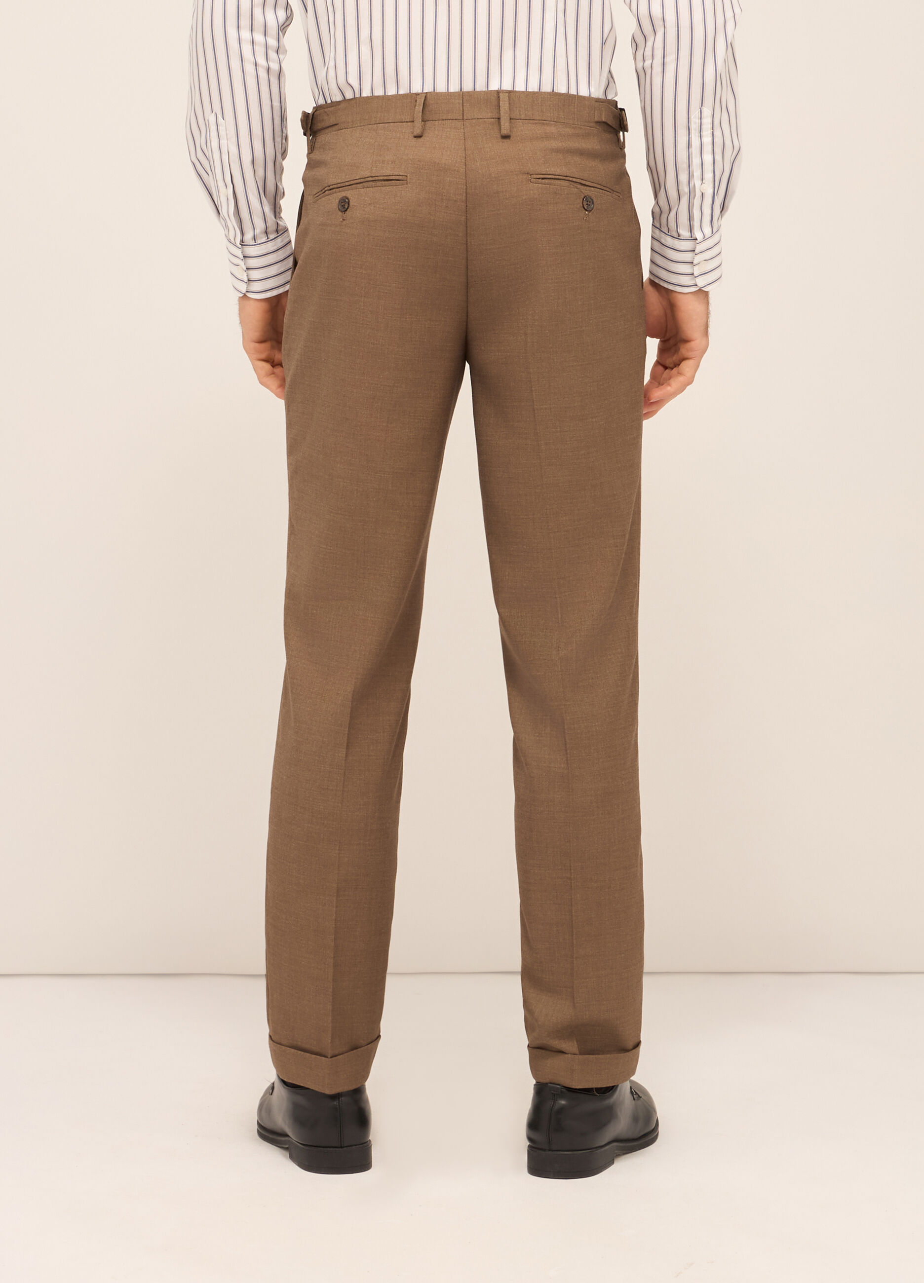 Pantaloni classici in tessuto stretch texturizzato uomo_1