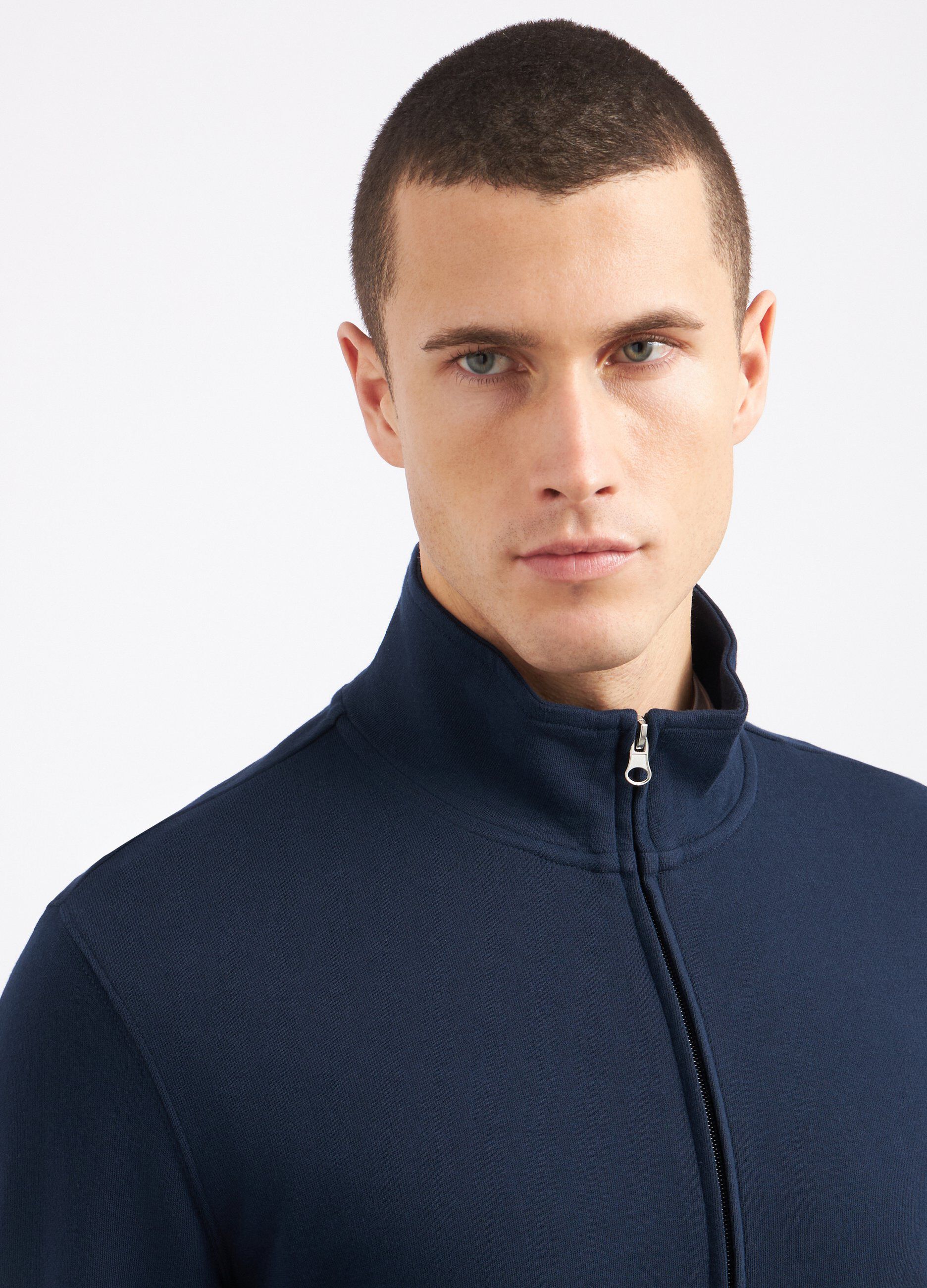 Felpa full zip in cotone uomo_2