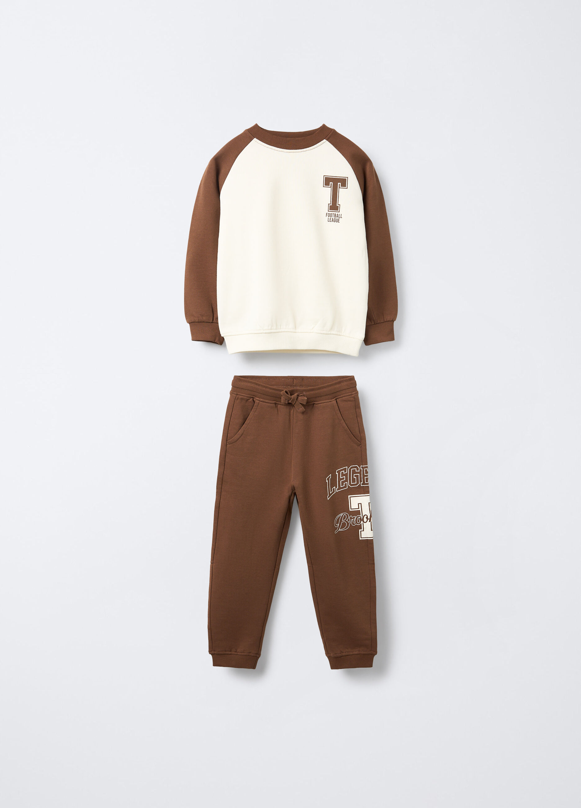 Jogging set in puro cotone garzato bambino_0