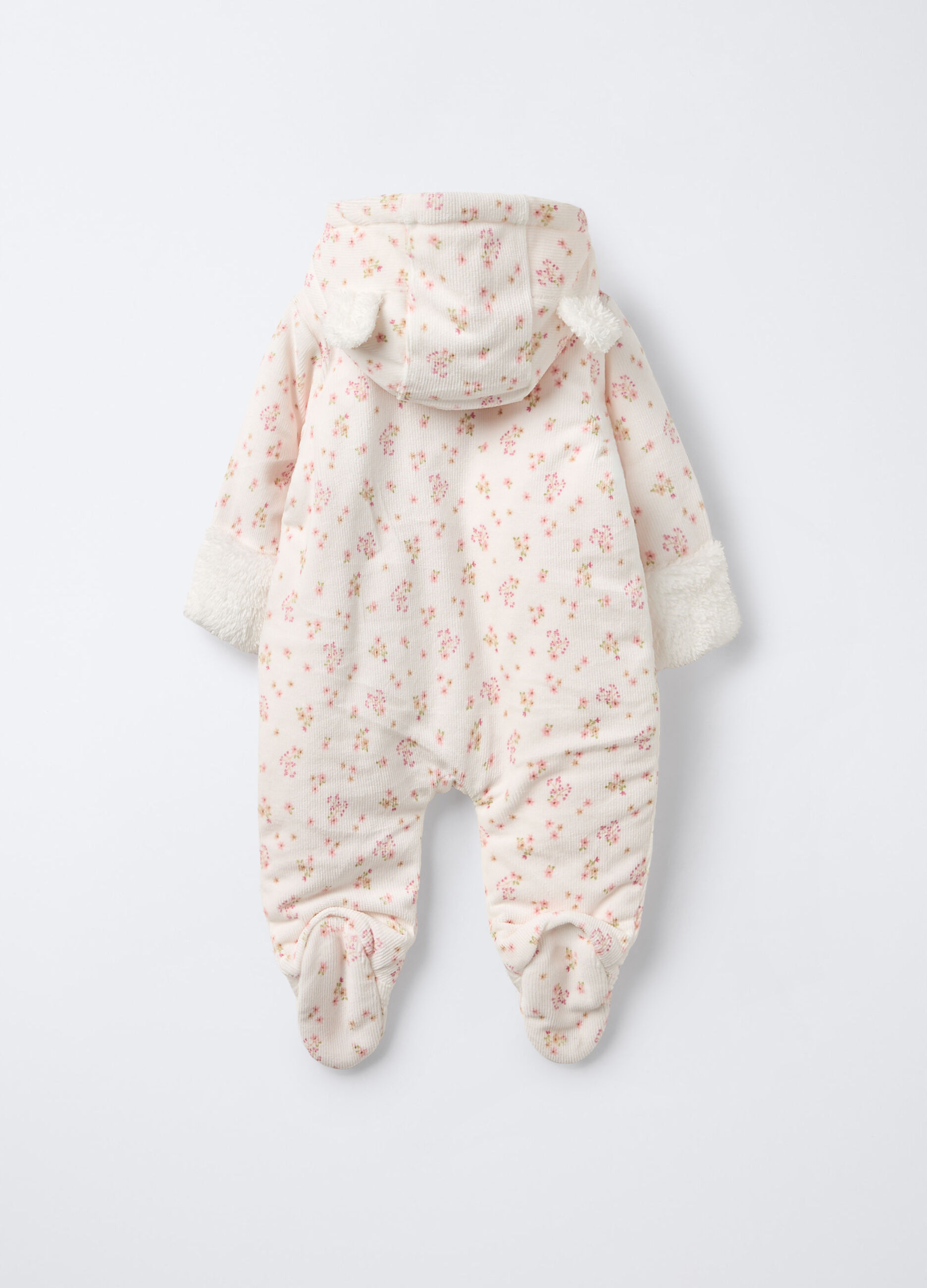 Tutina imbottita Disney velour misto cotone neonata_1